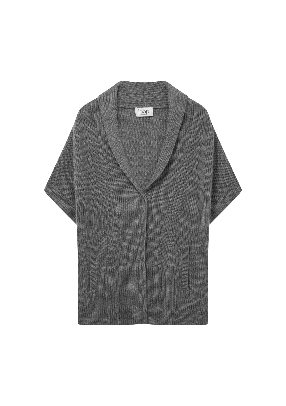 Half Cardigan Sleeveless Cardigan in Pewter Grey