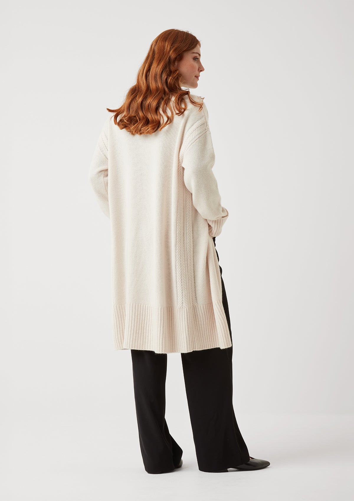 The Luxe Longline Coatigan in Feather