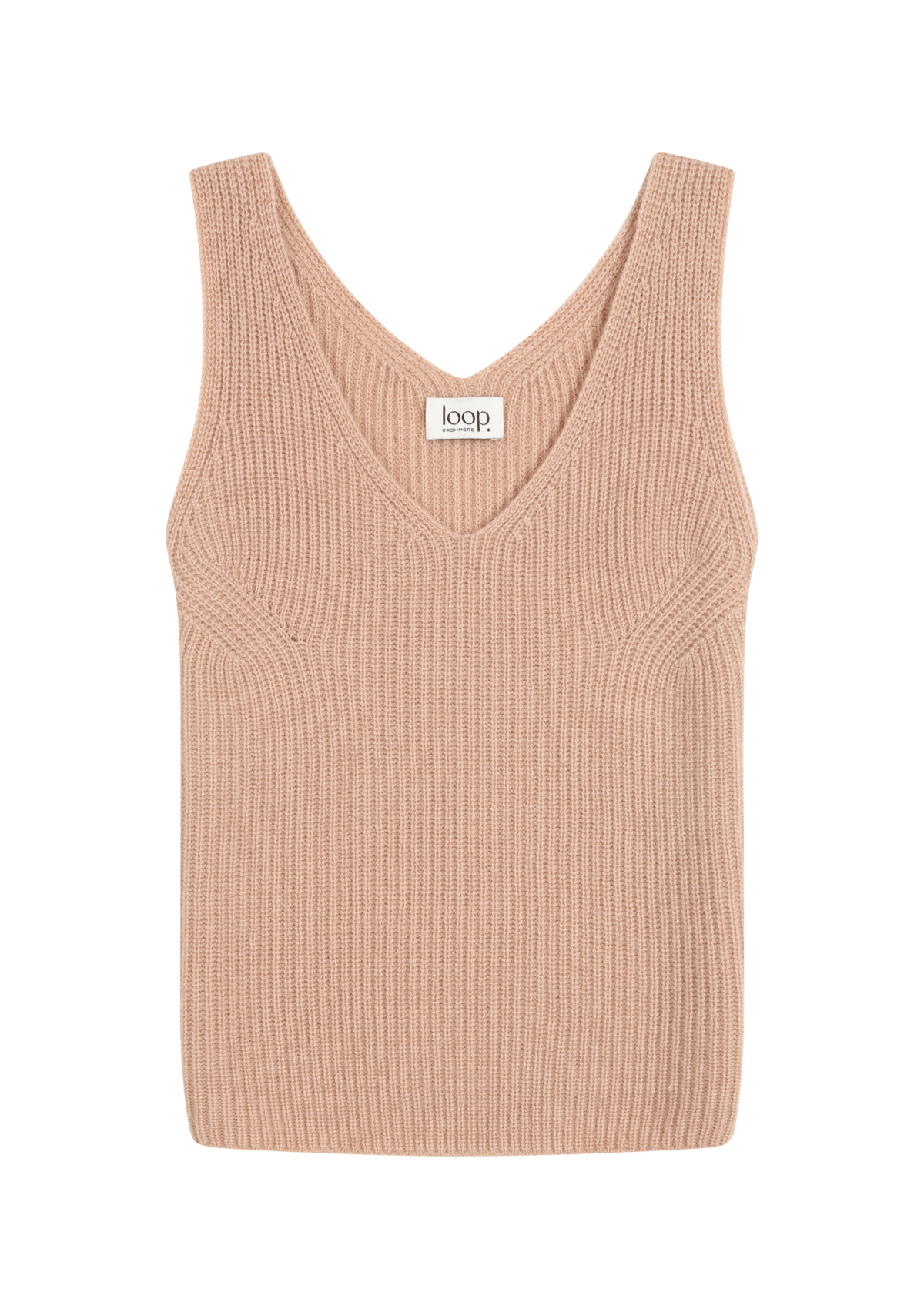 Ribbed Cashmere Vest in Toffee