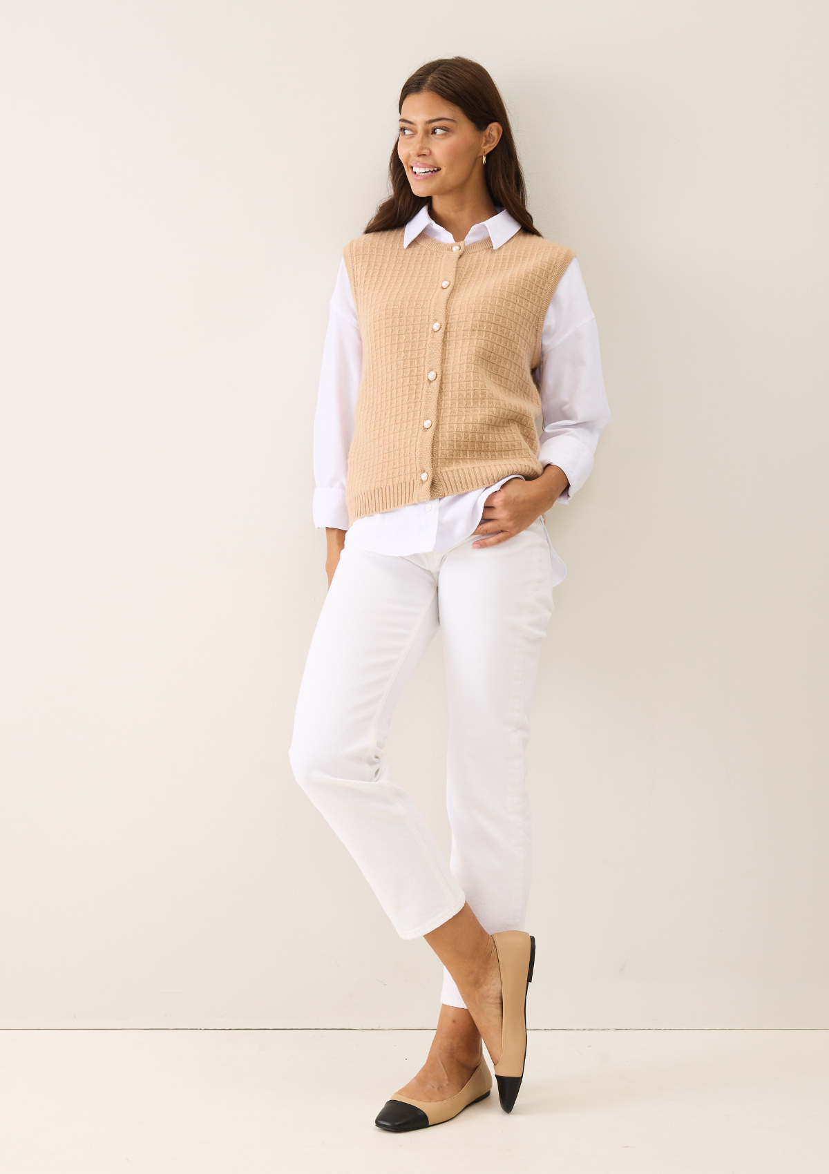 Textured Waistcoat in Honey