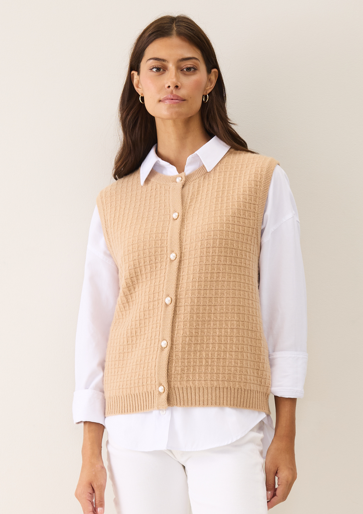 Textured Waistcoat in Honey