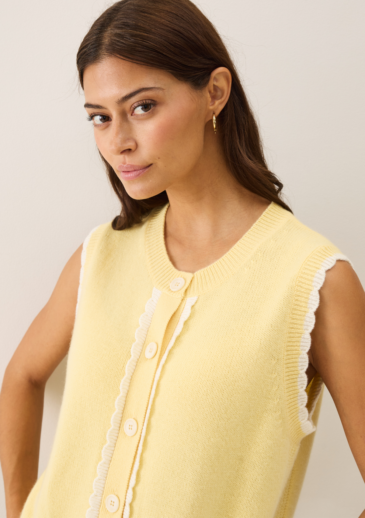 Shell Front Waistcoat in Glow Yellow