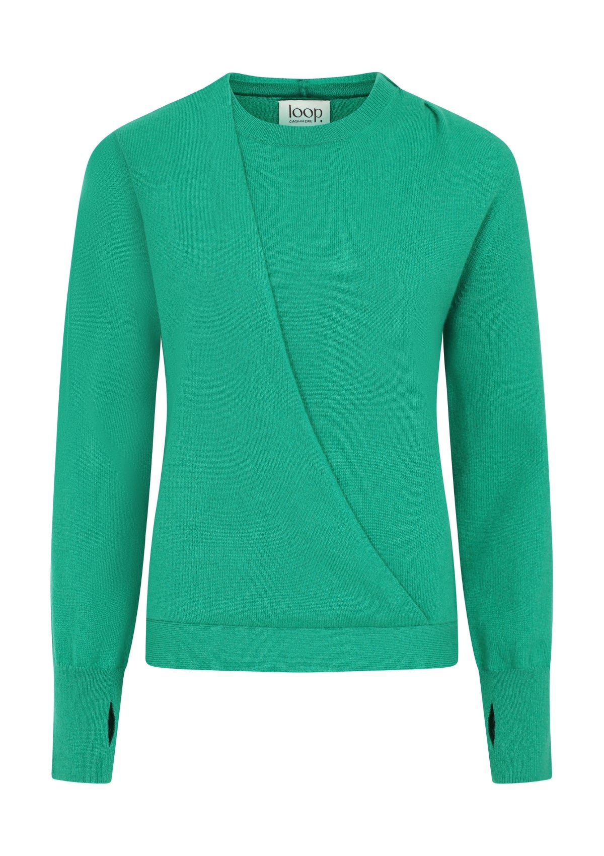 Ruched Cashmere Sweatshirt in Island Green