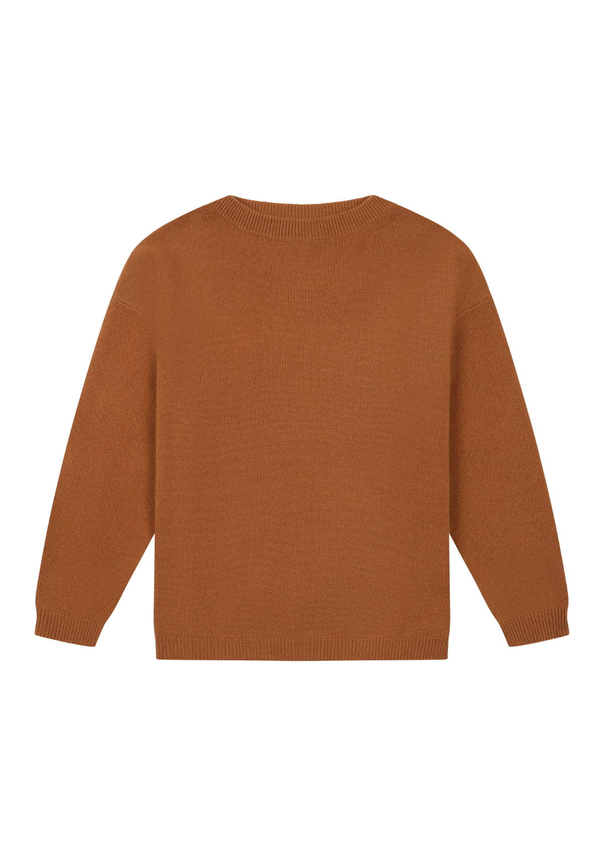 Lofty Oversized Crew Neck Sweater in Nutty Brown