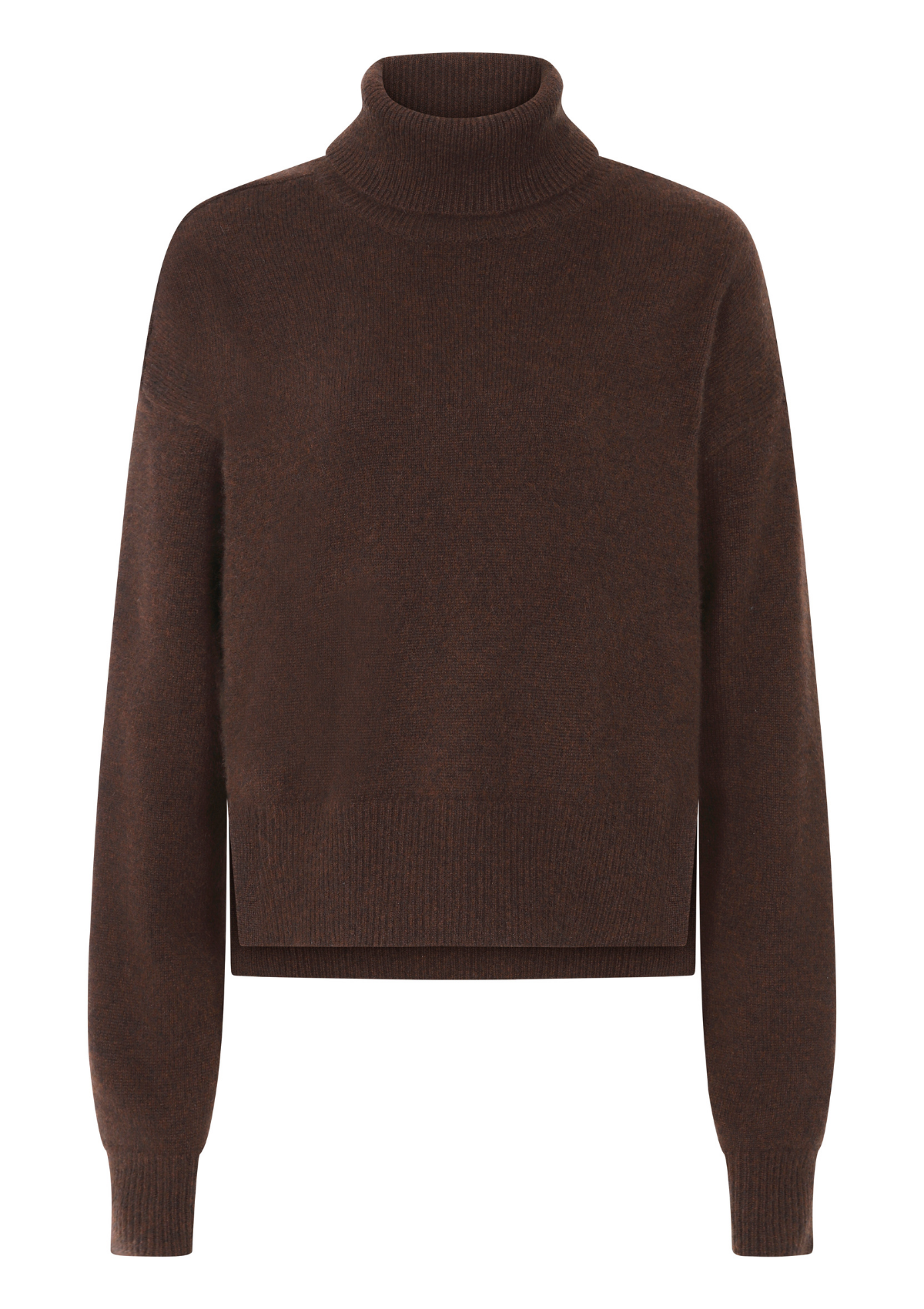 Ribbed Trim Polo Sweater in Rye Brown