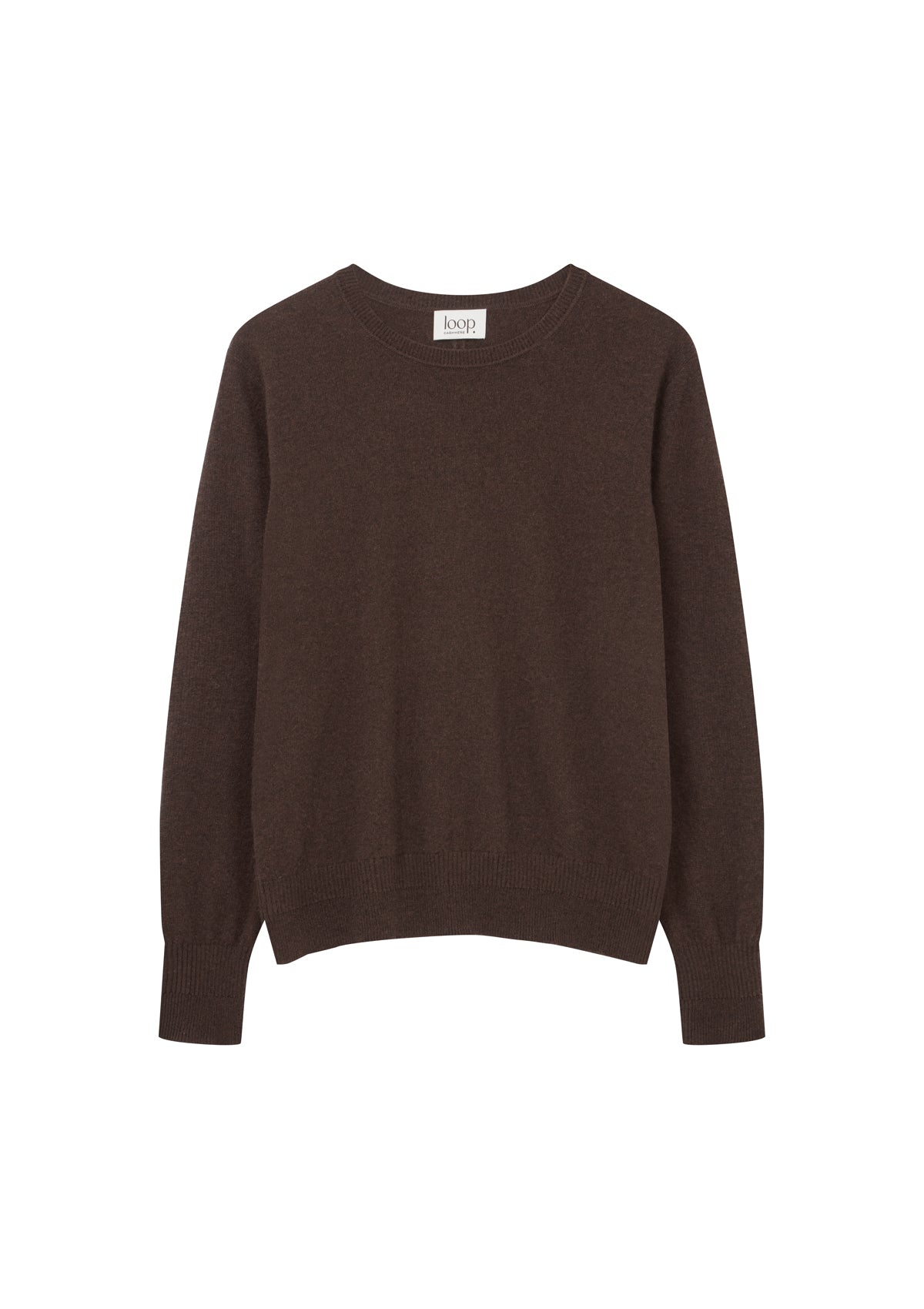Cashmere Crew Neck Sweater in Americano Brown