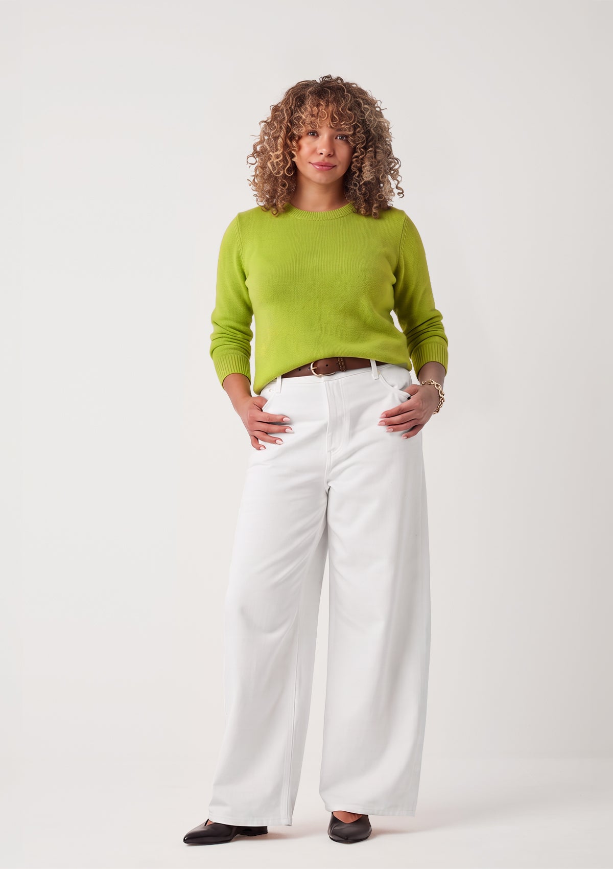 Cashmere Crew Neck Sweater in Pear Green