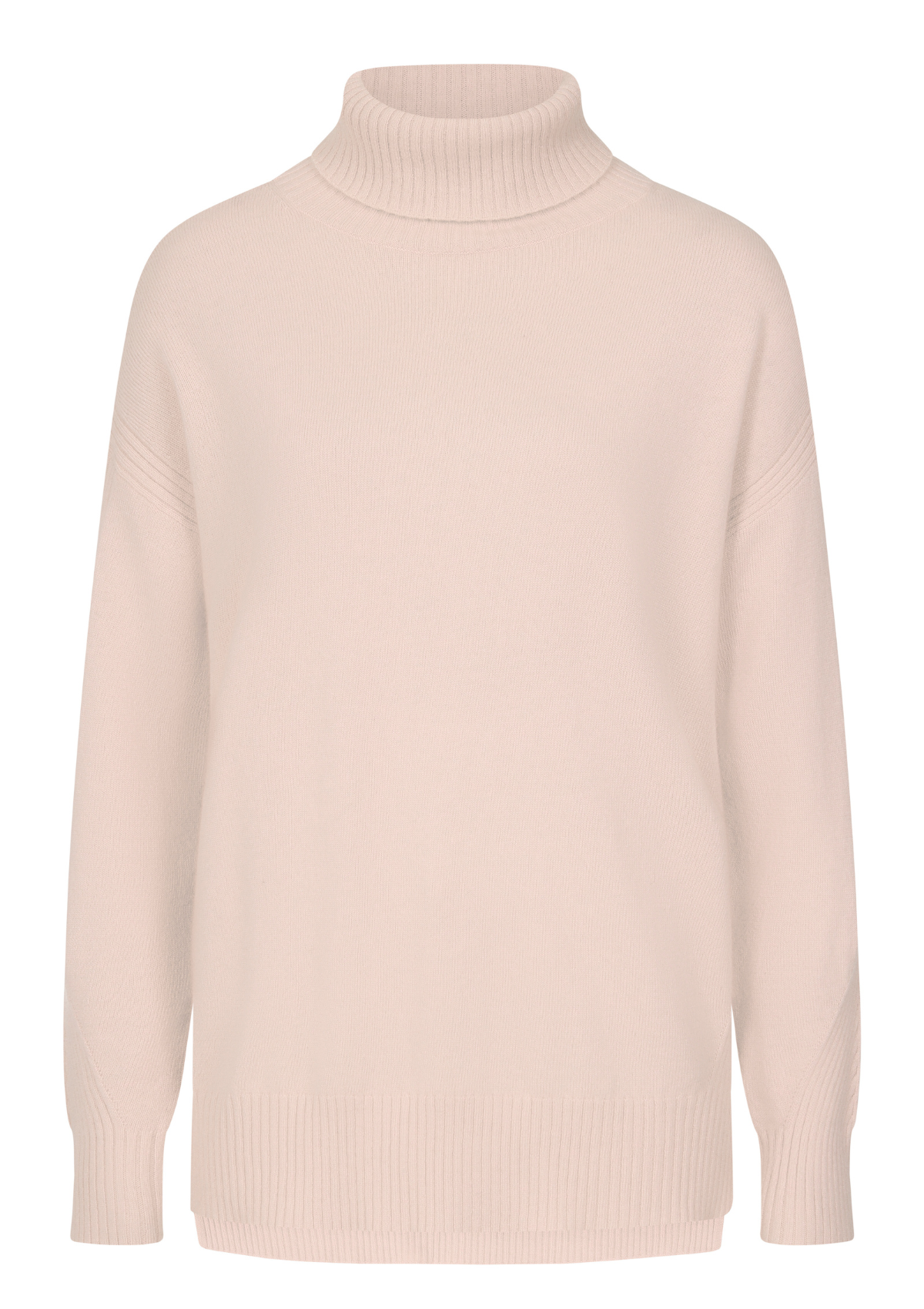 Chevron Detail Relaxed Polo Sweater in Ballet Pink