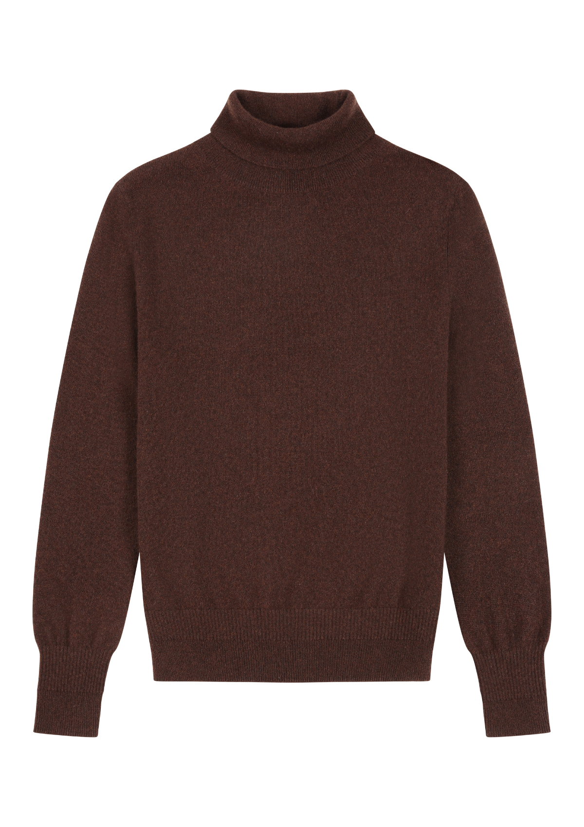 Cashmere Polo Neck Sweater in Americano Brown