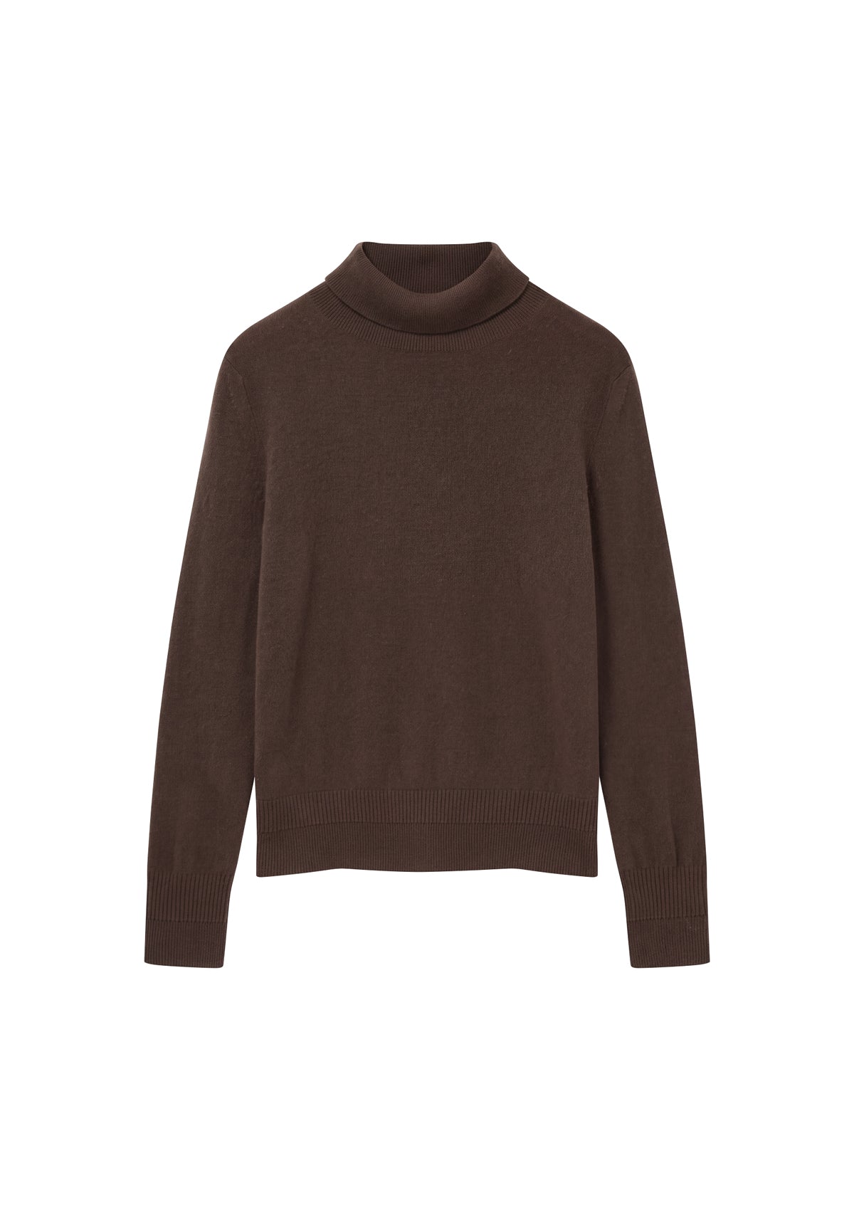 Cashmere Polo Neck Sweater in Americano Brown