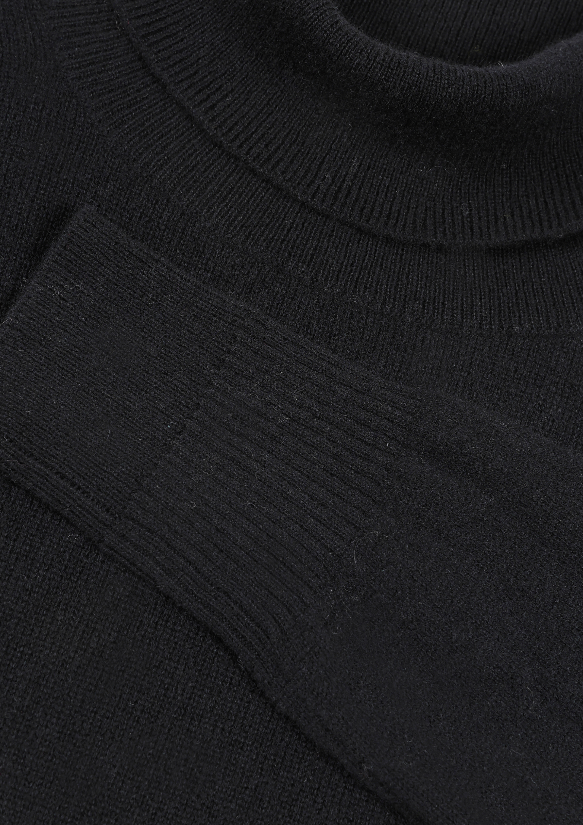 Cashmere Polo Neck Sweater in Jet Black