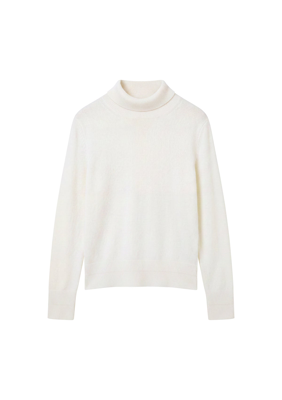 Cashmere Polo Neck Sweater in Snow White