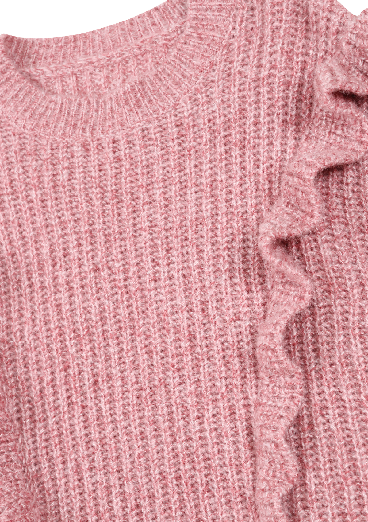 Silk & Cashmere Frilled Sweater in Sugary Pink