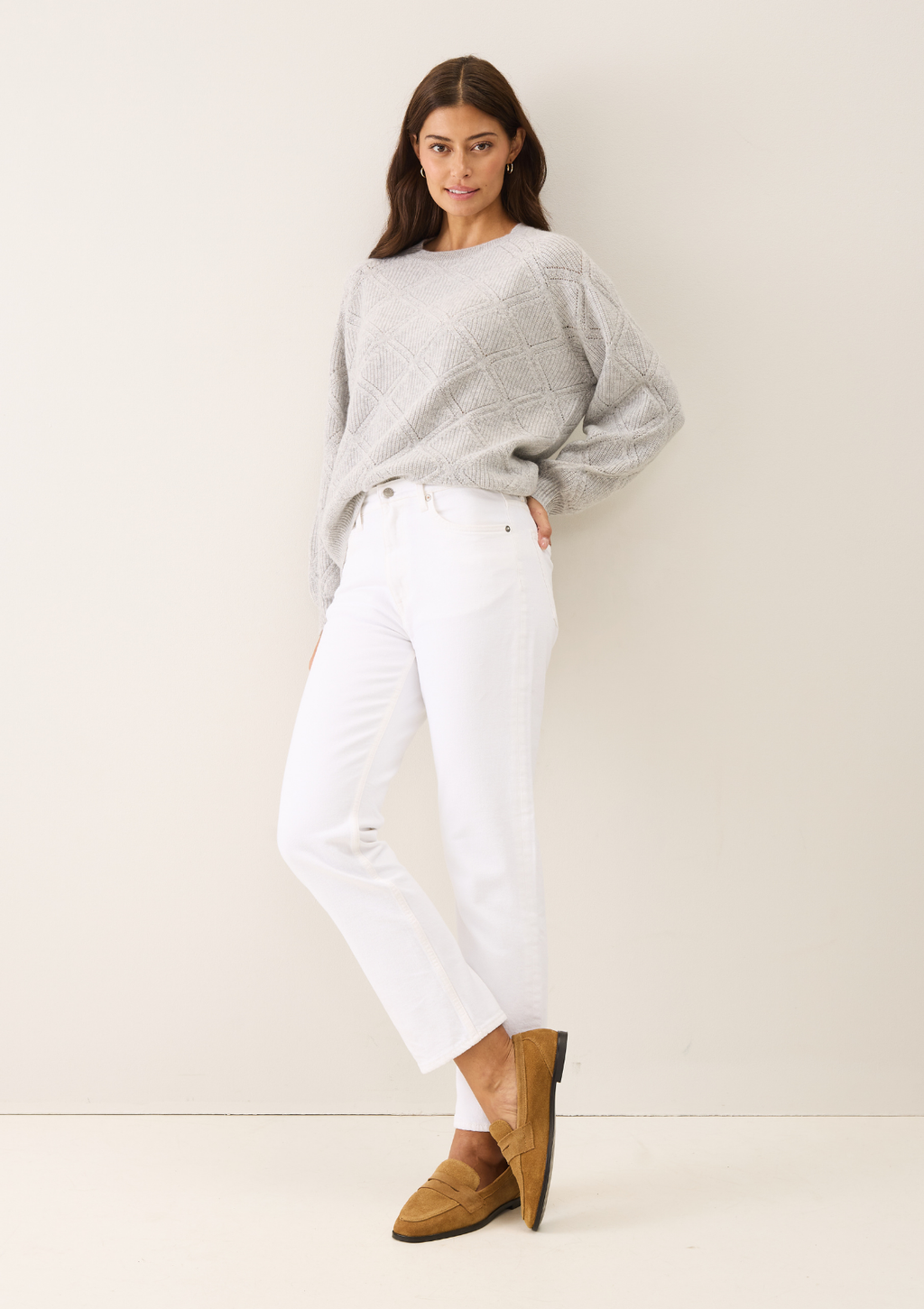 Diamond Stitch Sweater Foggy