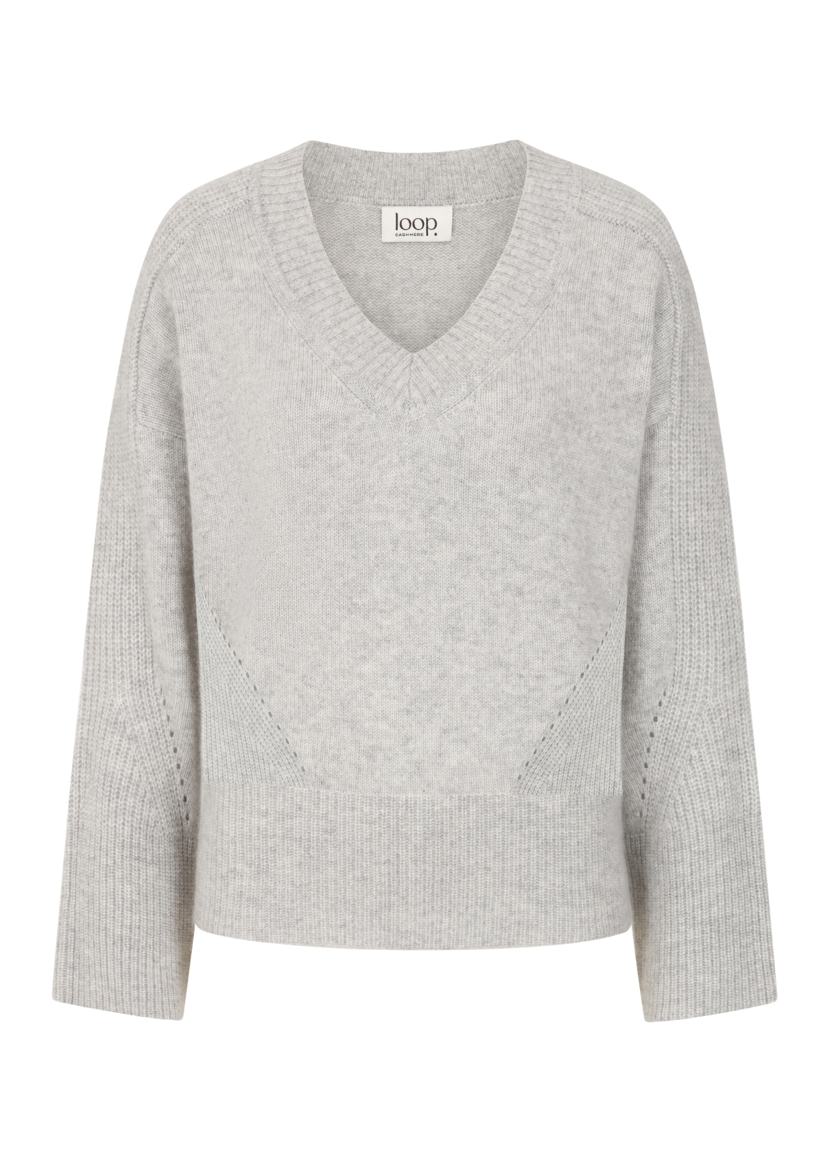 V-Neck Lofty Sweatshirt in Foggy Grey