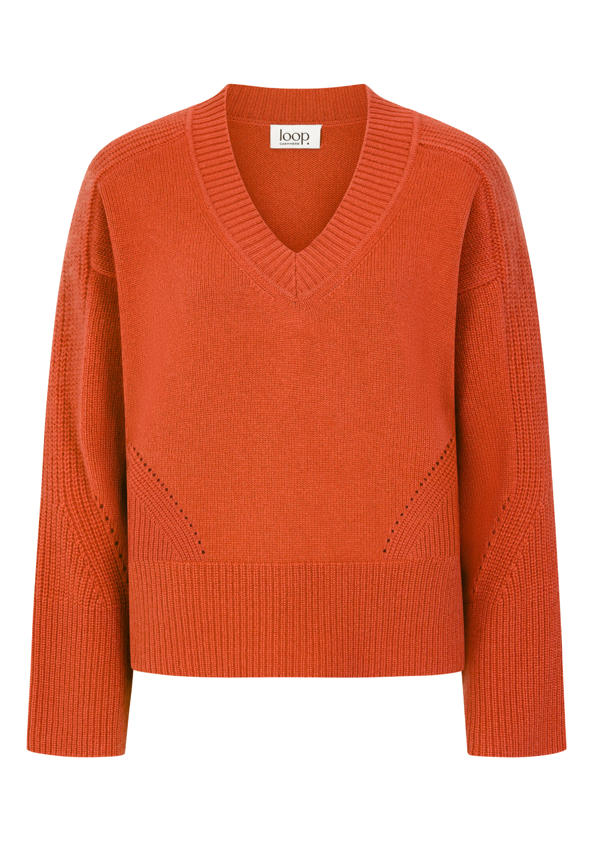 V-Neck Lofty Sweatshirt in Marmalade Orange