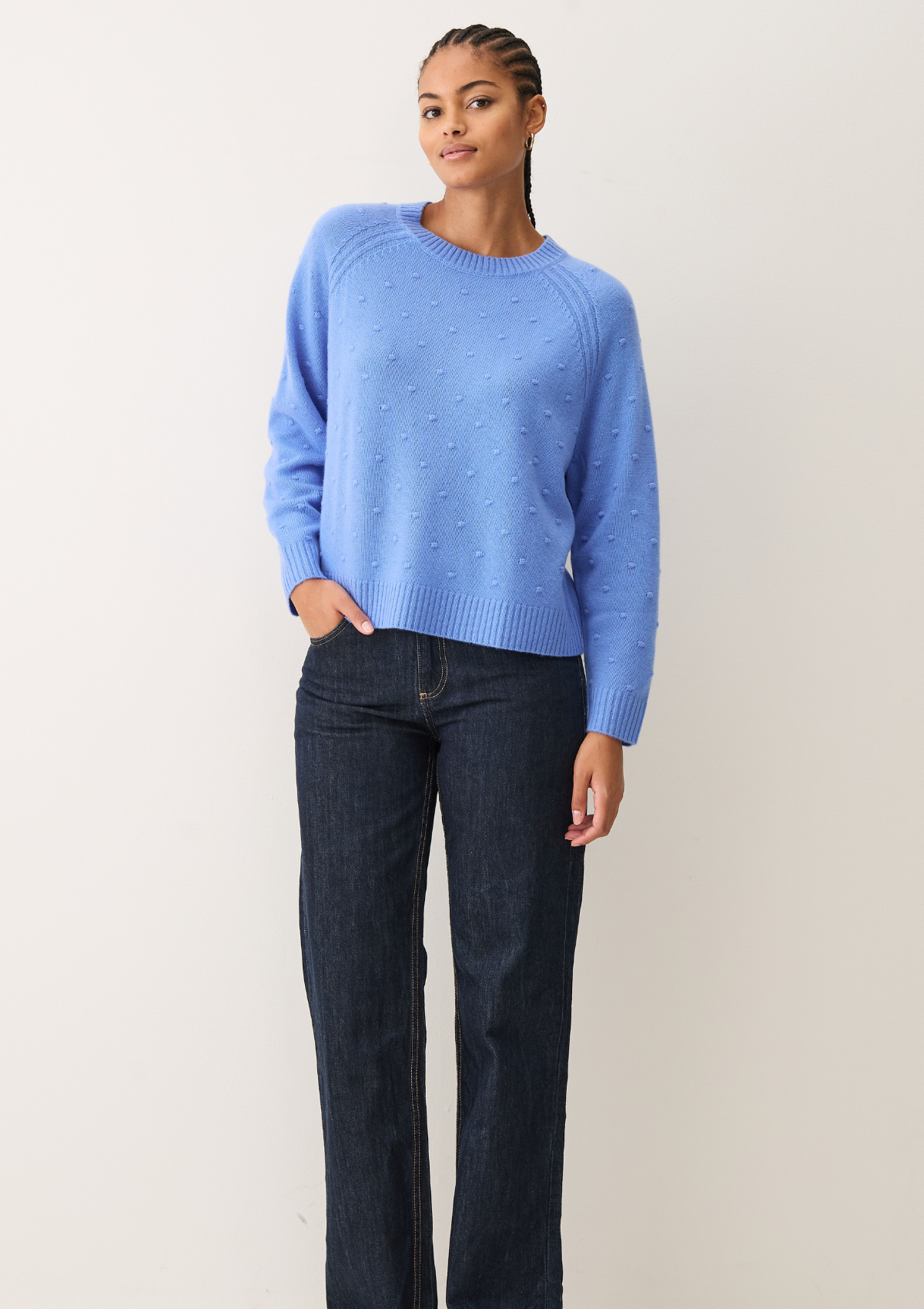 Bobble Sweater in Cornflower Blue