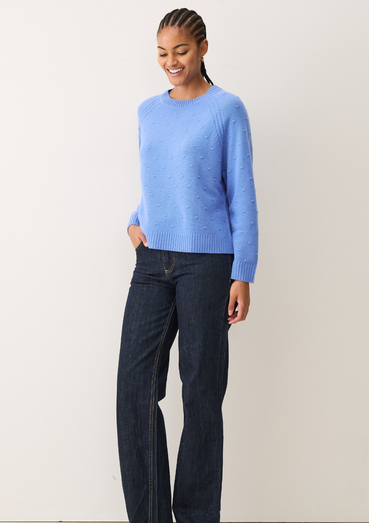 Bobble Sweater in Cornflower Blue