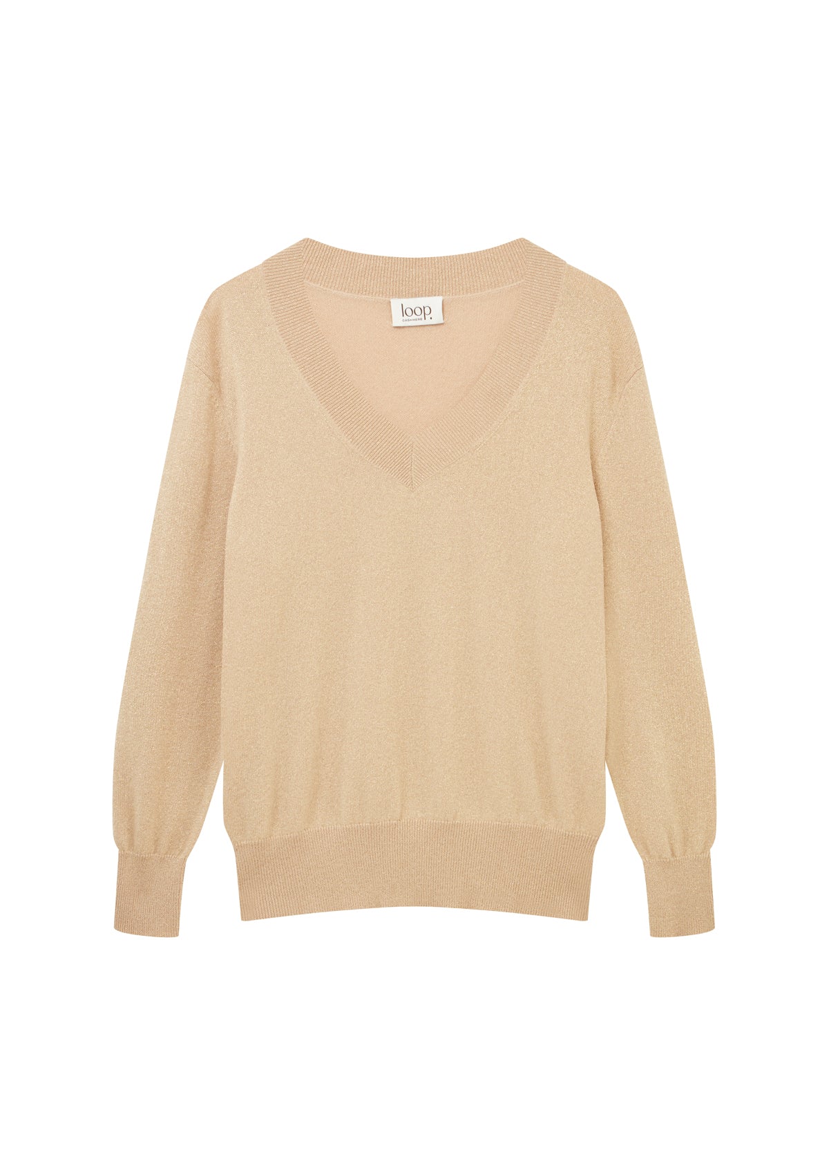 Lurex V Neck Sweater in Honey