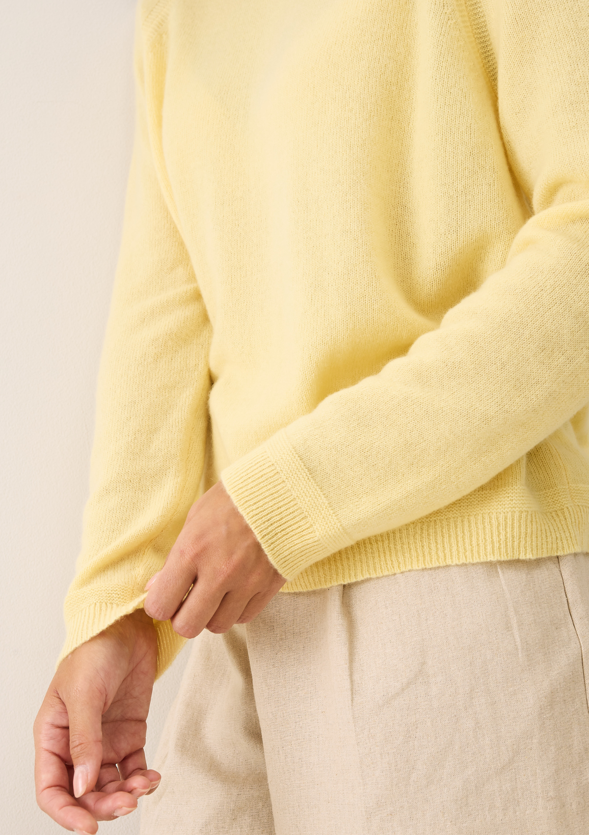 Featherweight sweater in Glow Yellow