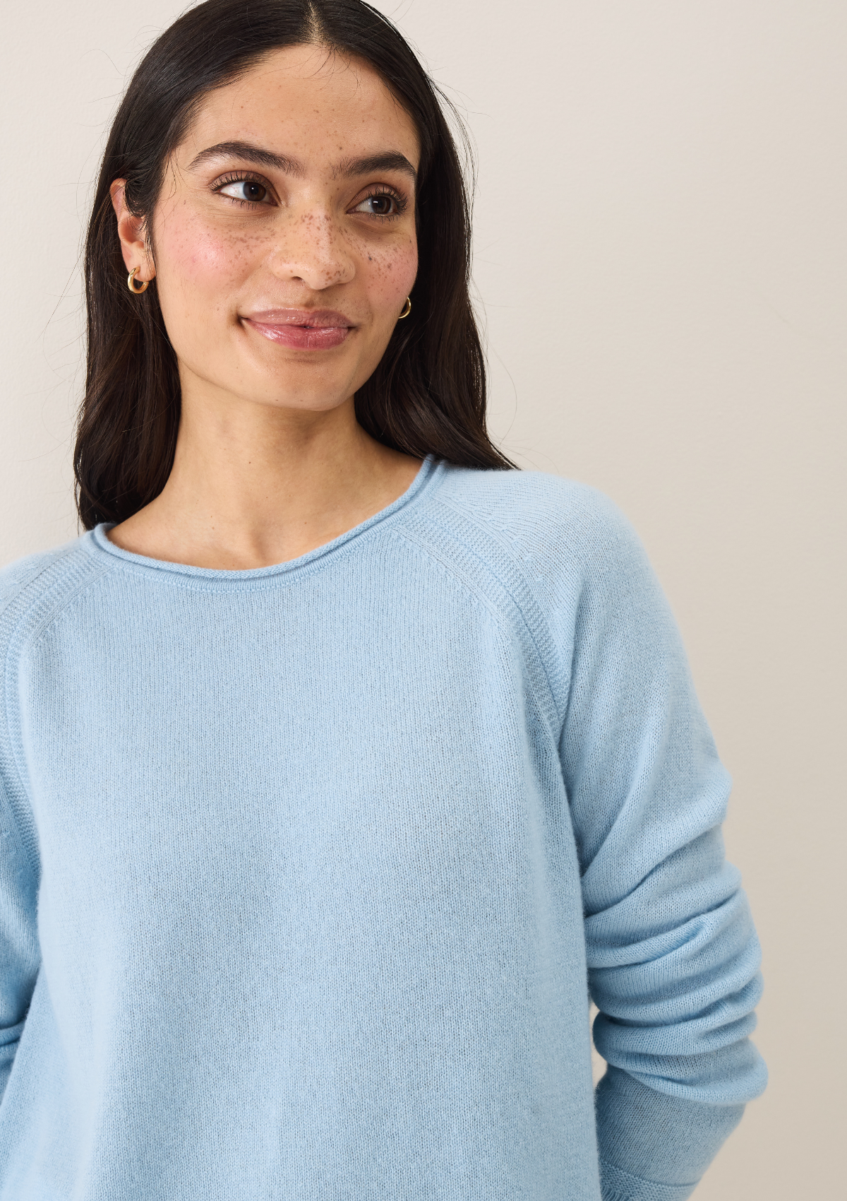 Featherweight sweater in Still Blue