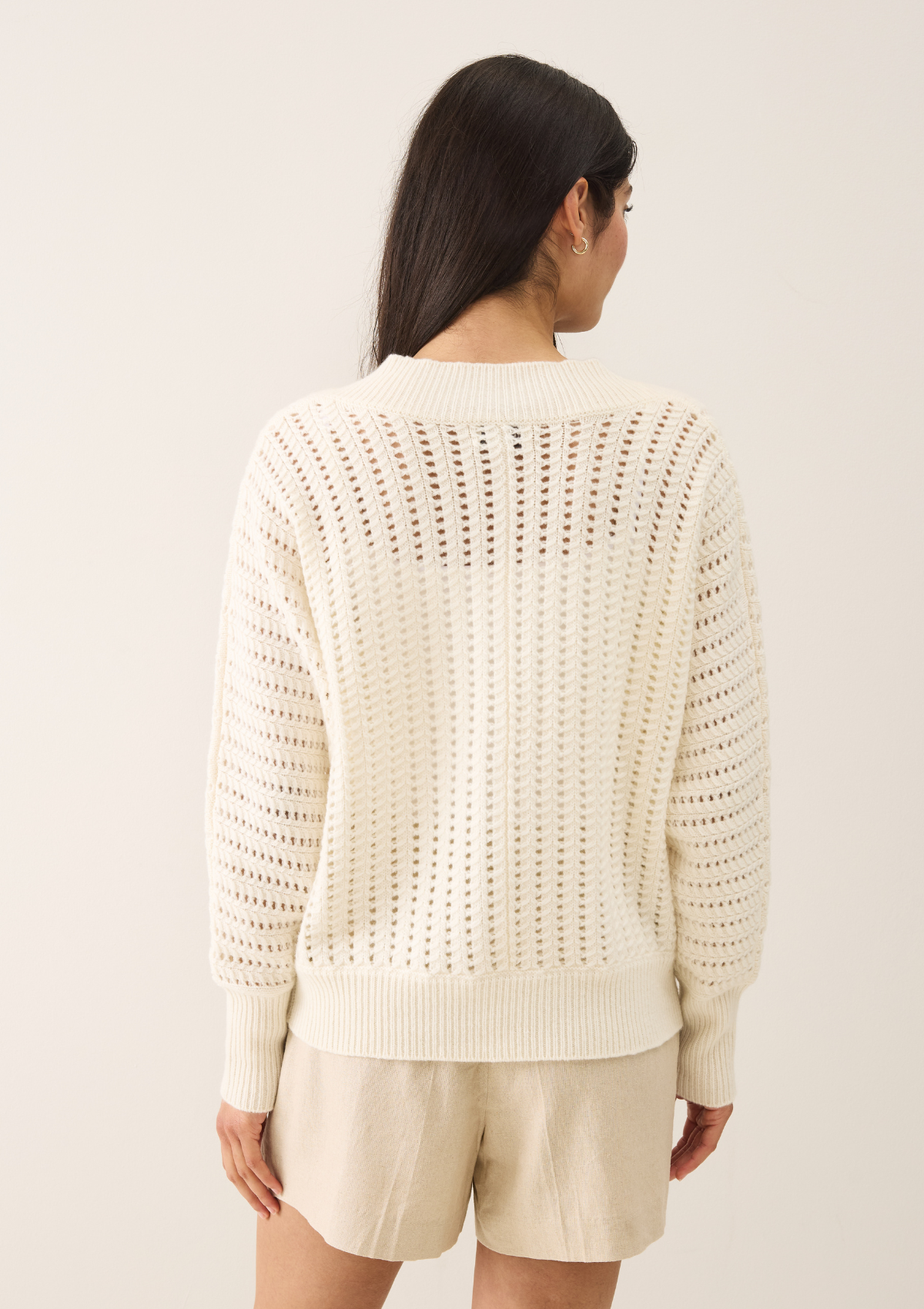 Pointelle Sweater in Snow White