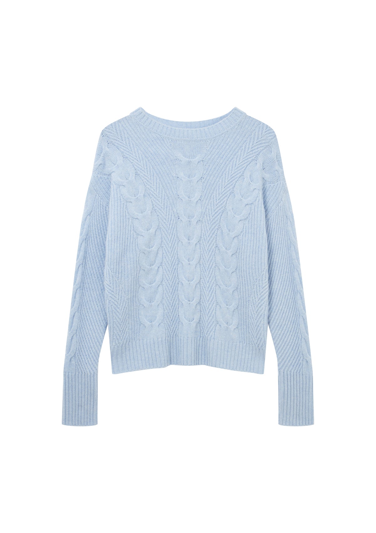 Contour Cable Sweater in Cerulean Blue