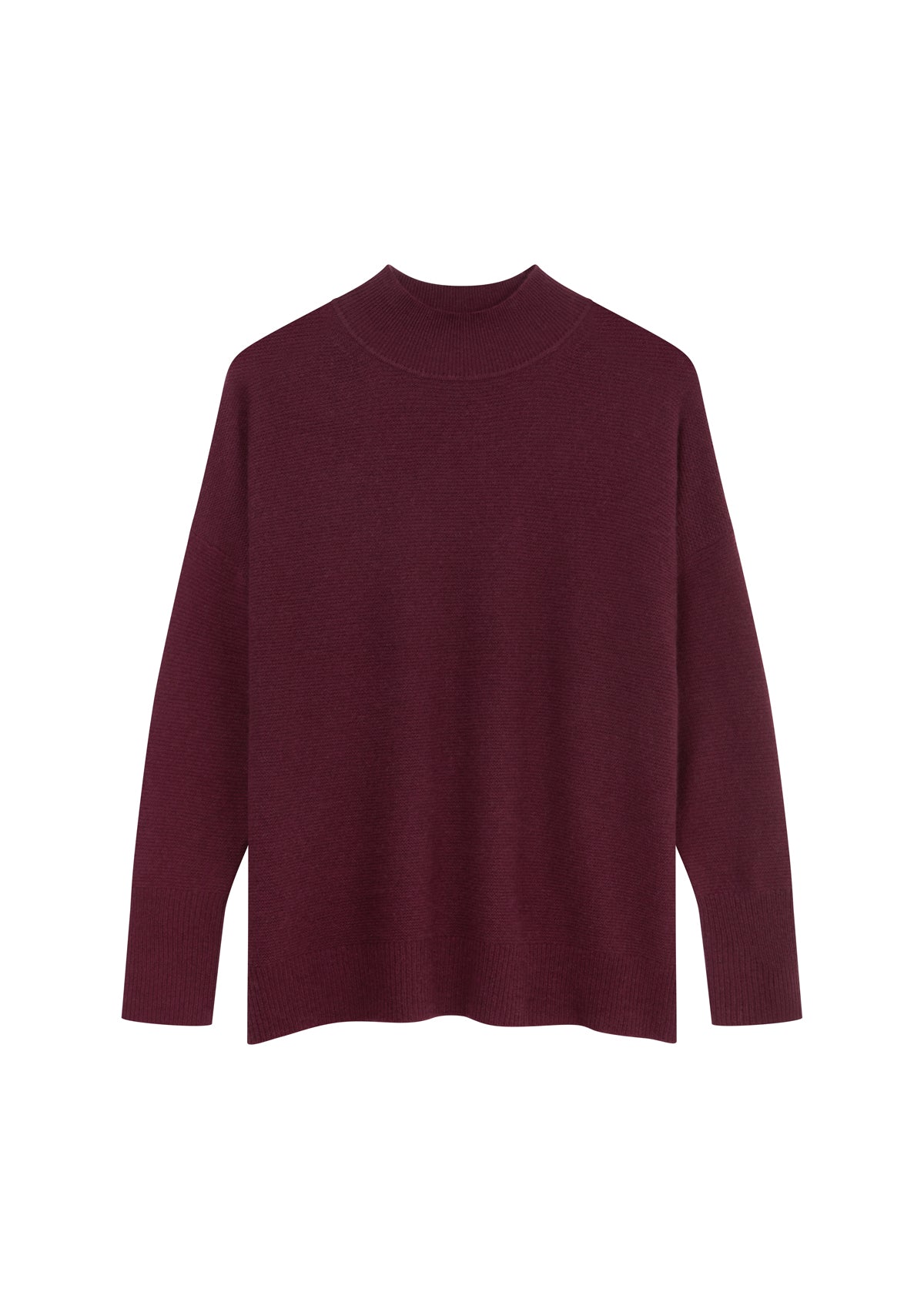 Cashmere Links Links Turtle Neck Sweater in Bordeaux Burgundy