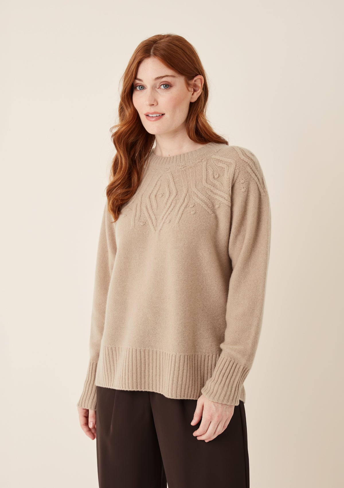 Cable Yoke Sweater in Chanterelle