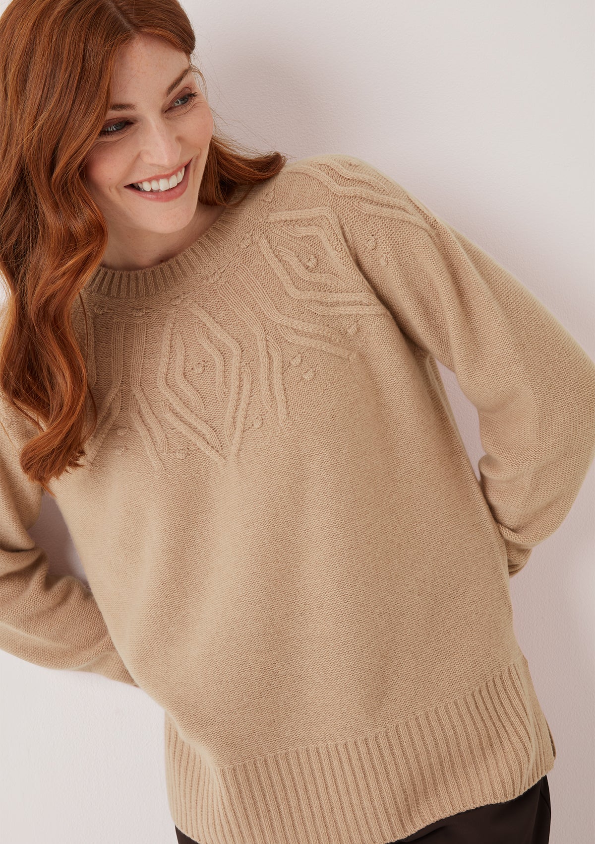 Cable Yoke Sweater in Chanterelle
