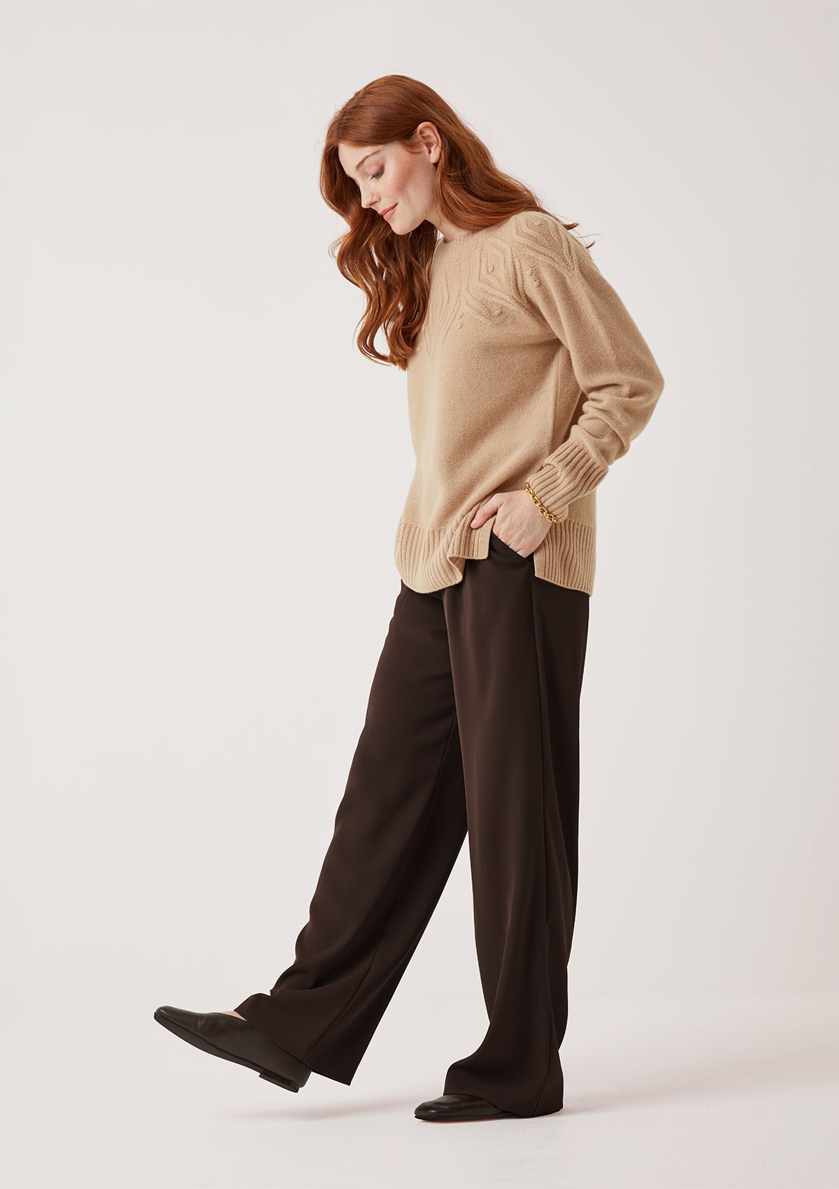 Cable Yoke Sweater in Chanterelle
