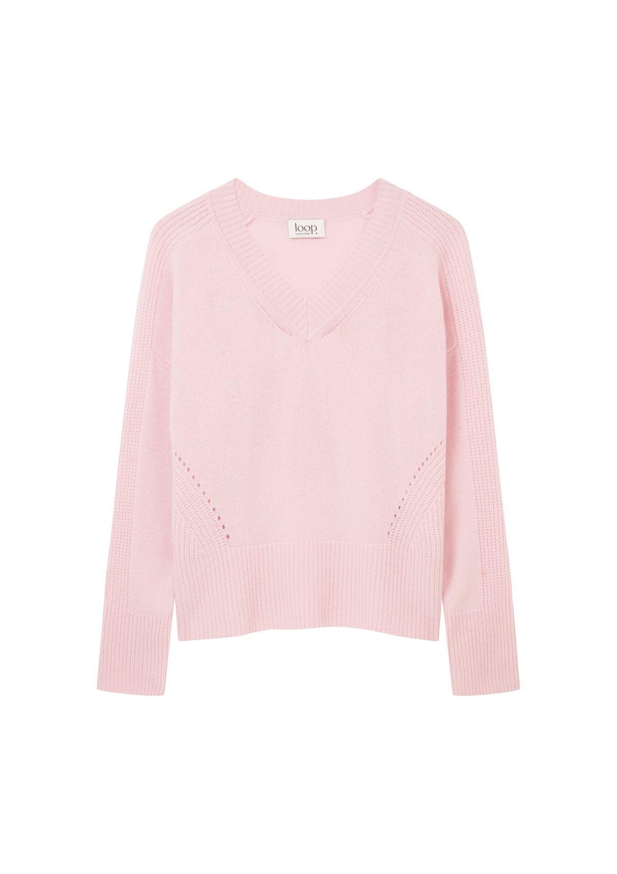 V Neck Lofty Sweatshirt in Pixie Pink