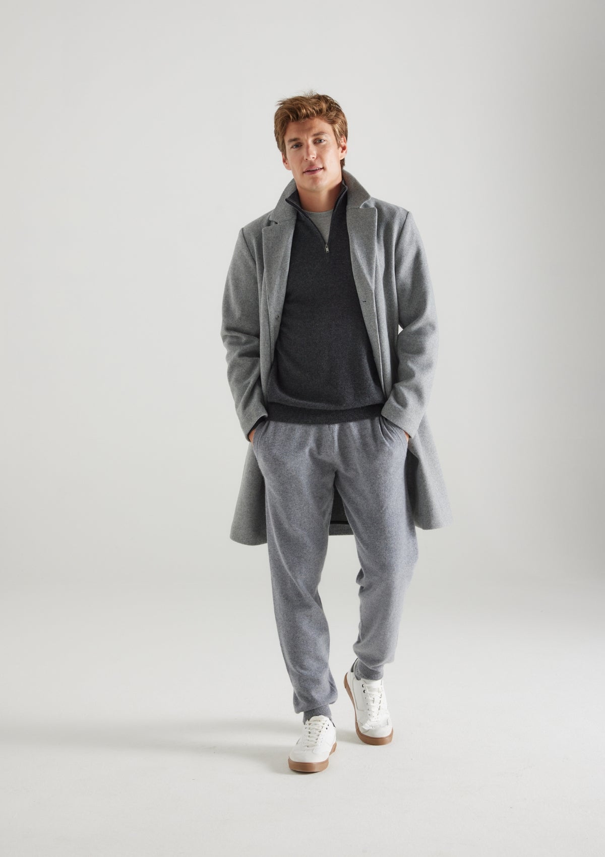 Mens Cashmere Jogger in Derby Grey