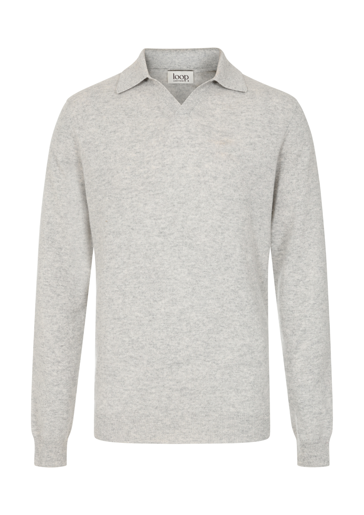 Mens Cashmere Collared Sweater in Mist Grey