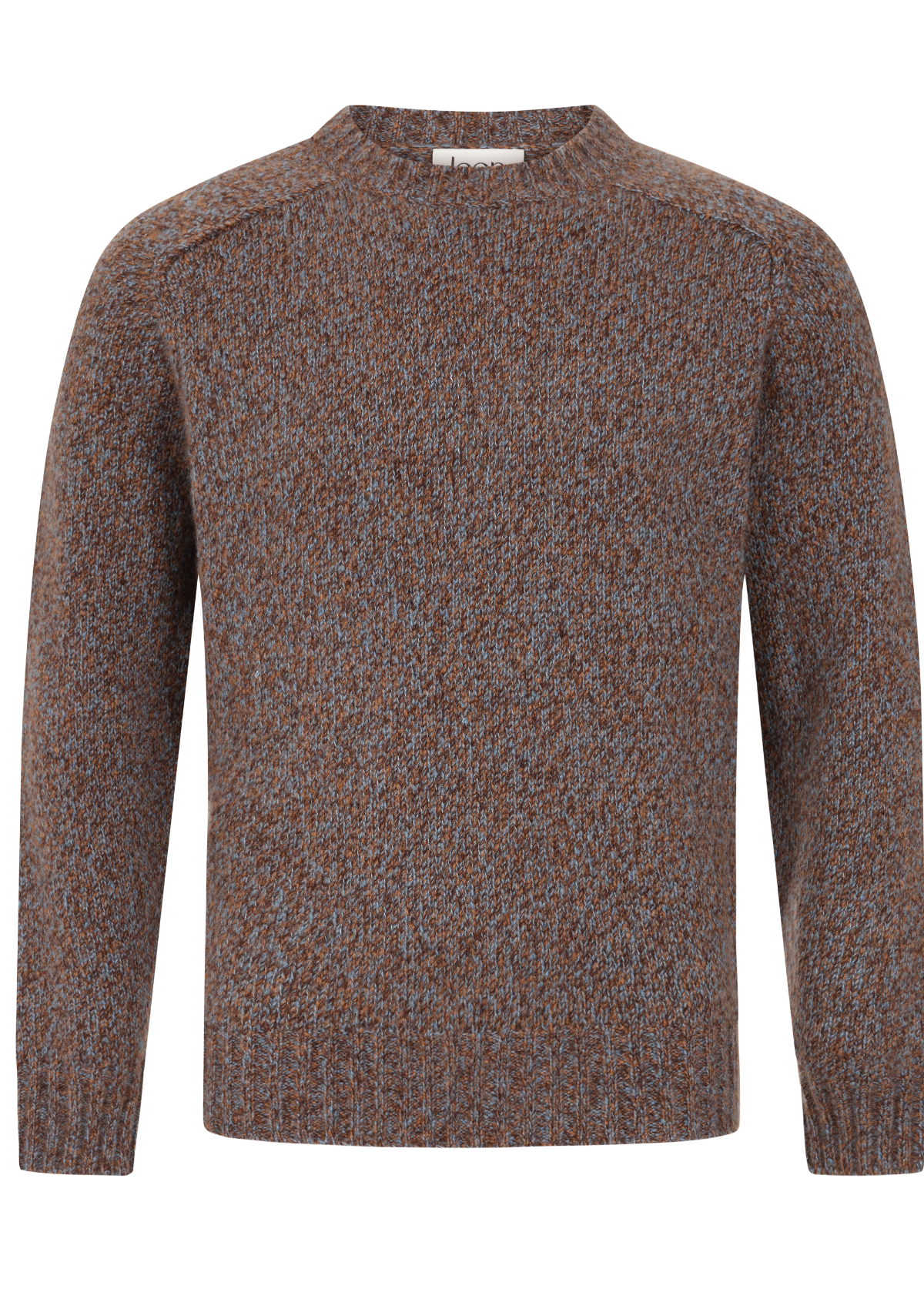 Crew Neck Tweedy Sweater in Jay Brown