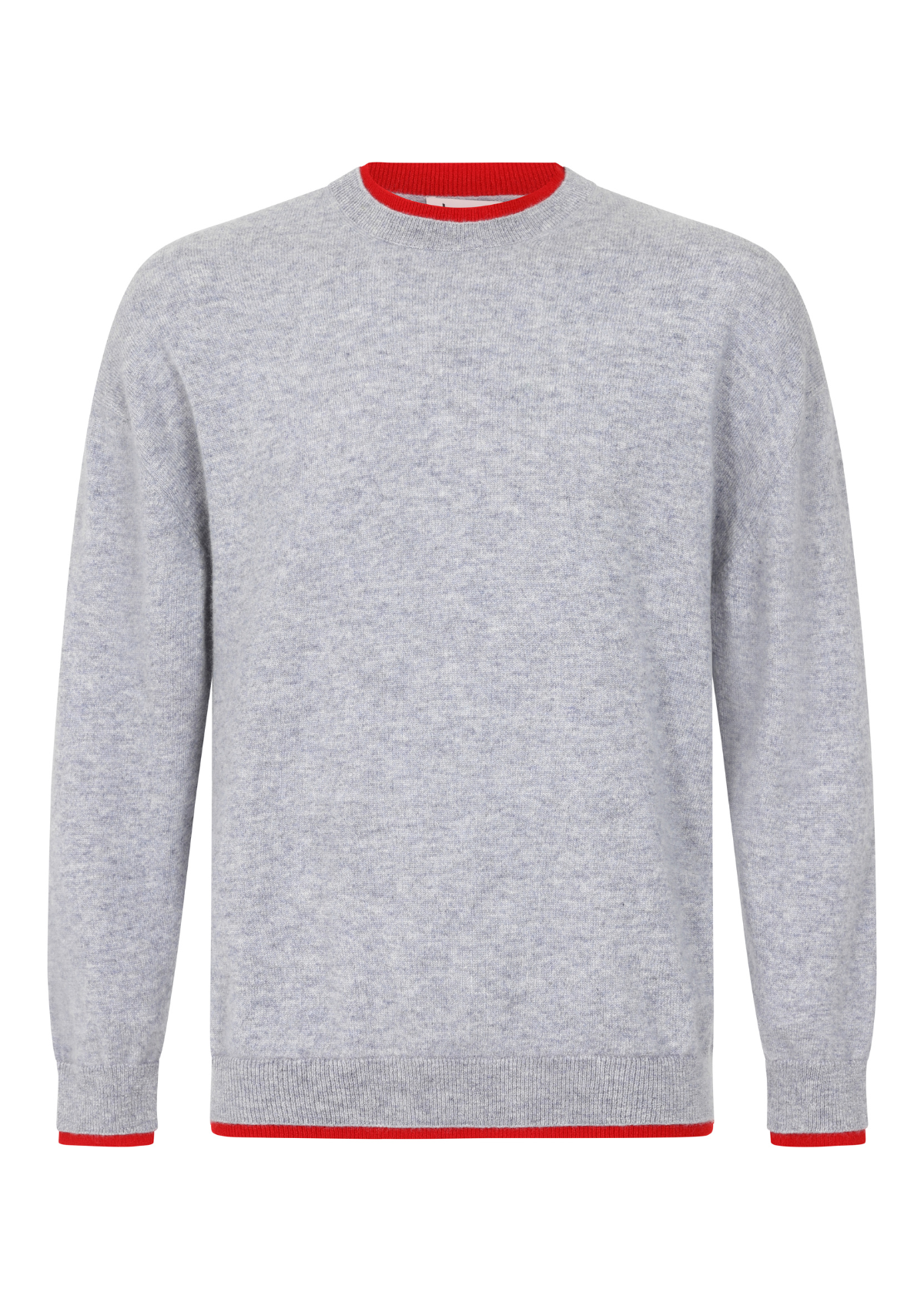 Mens Cashmere Crew Neck Sweater in Quarry Grey