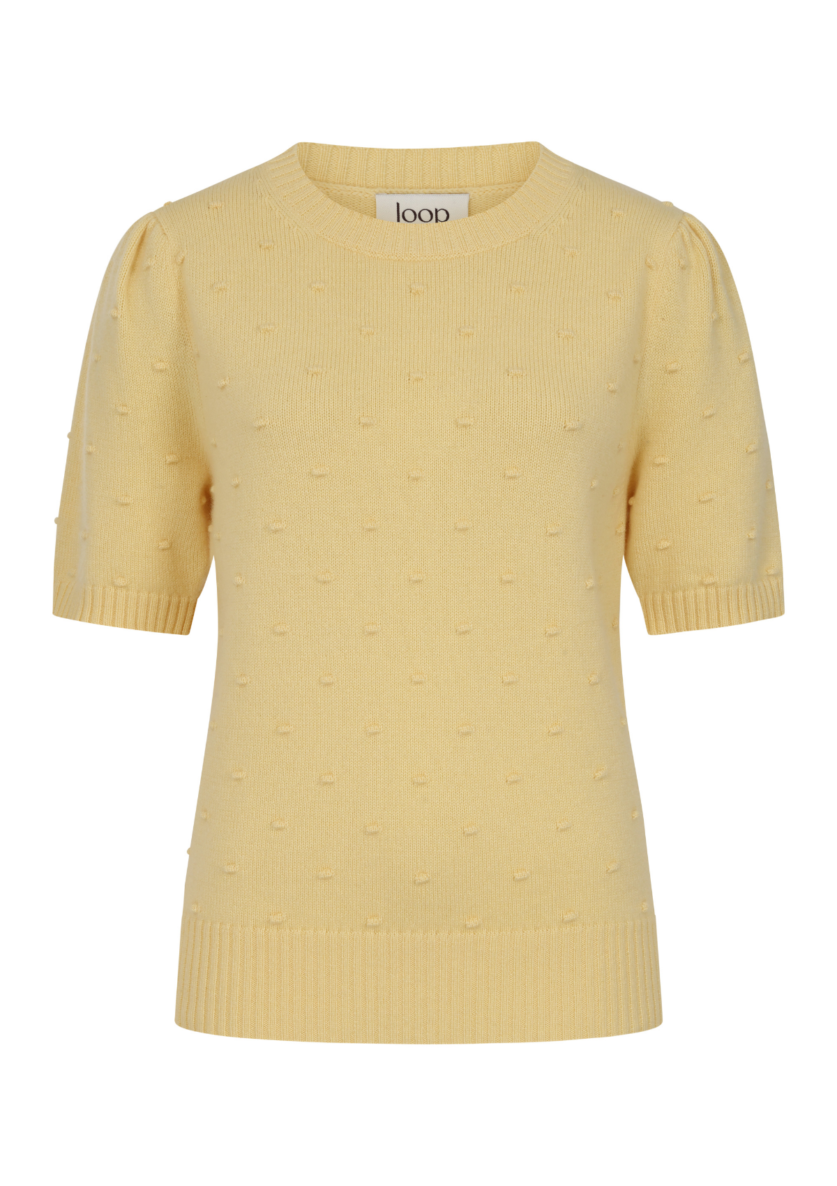 Bobble Puff Sleeved Sweater in Glow Yellow