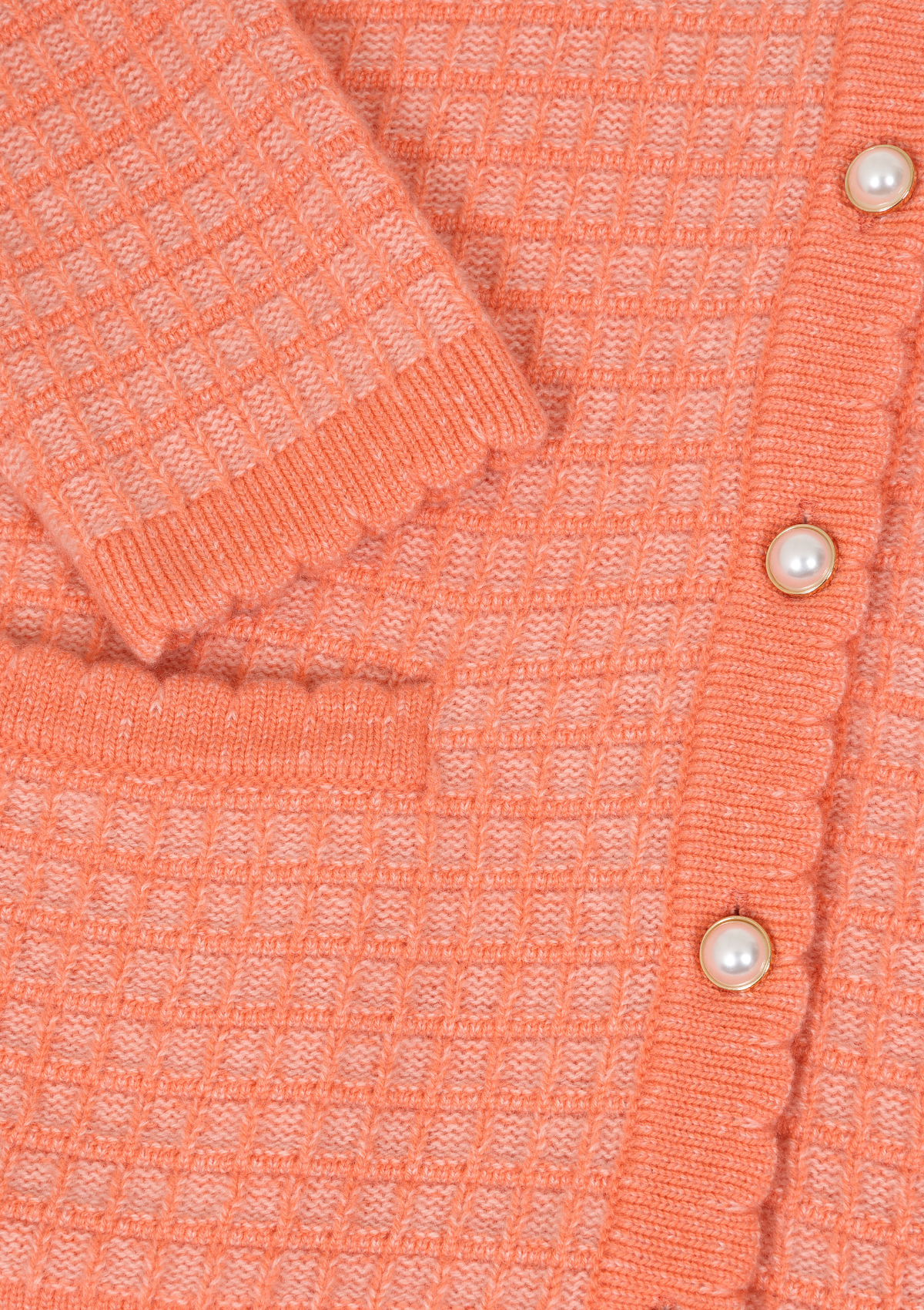 Crew Neck Cardigan in Devoted Peach