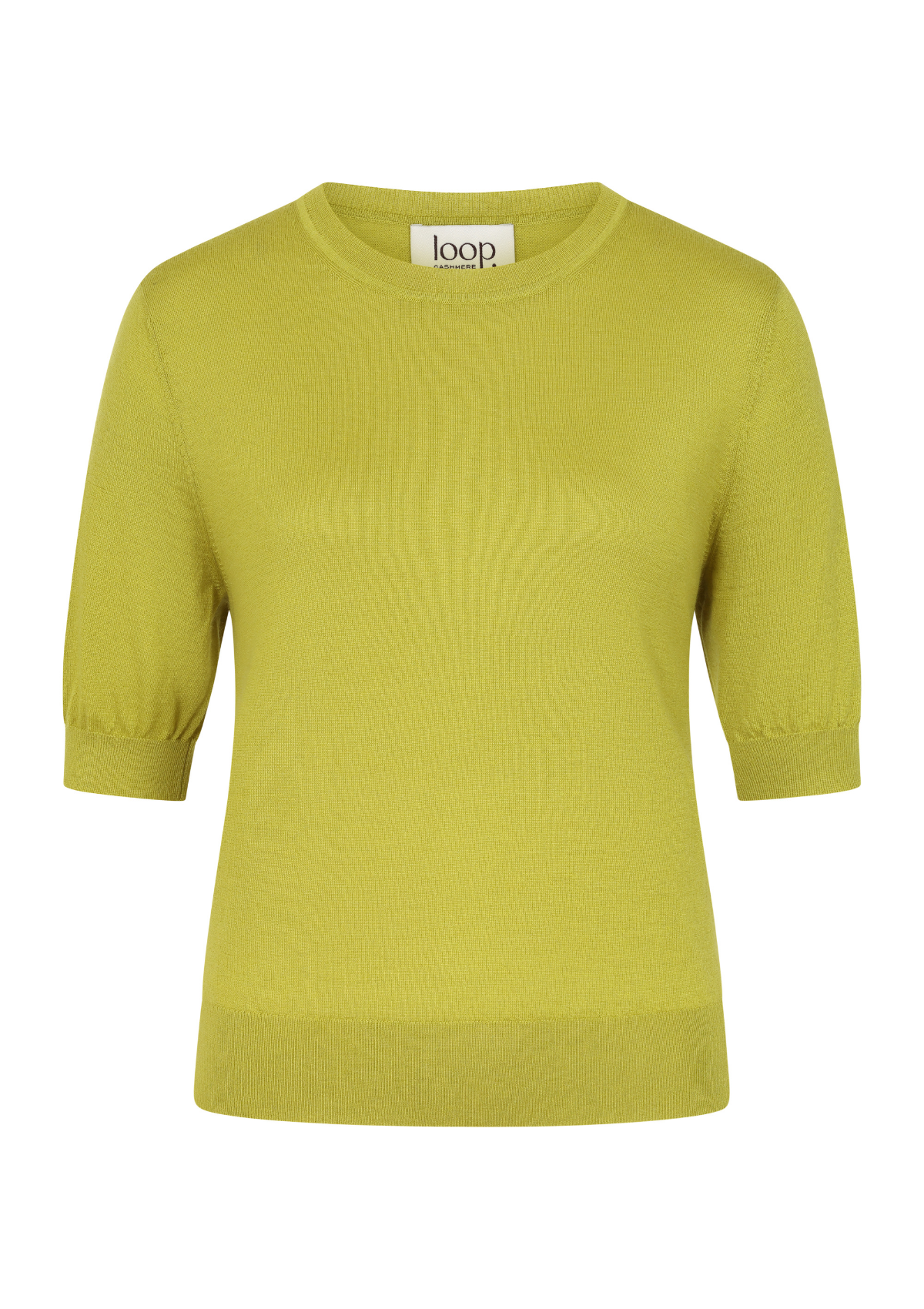 Crew Neck Short Sleeve Sweater in Tendril Green