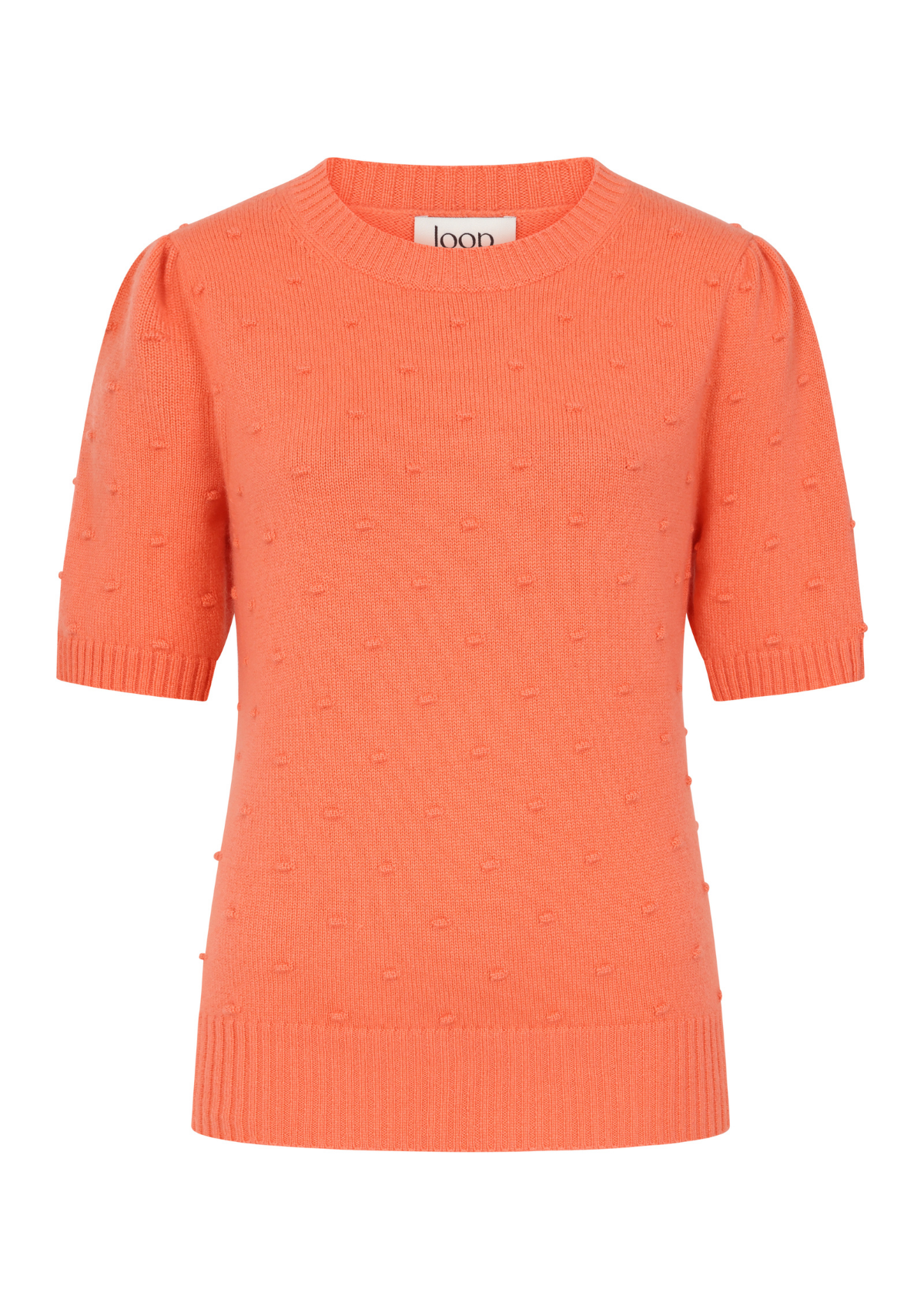 Bobble Puff Sleeved Sweater in Devoted Peach