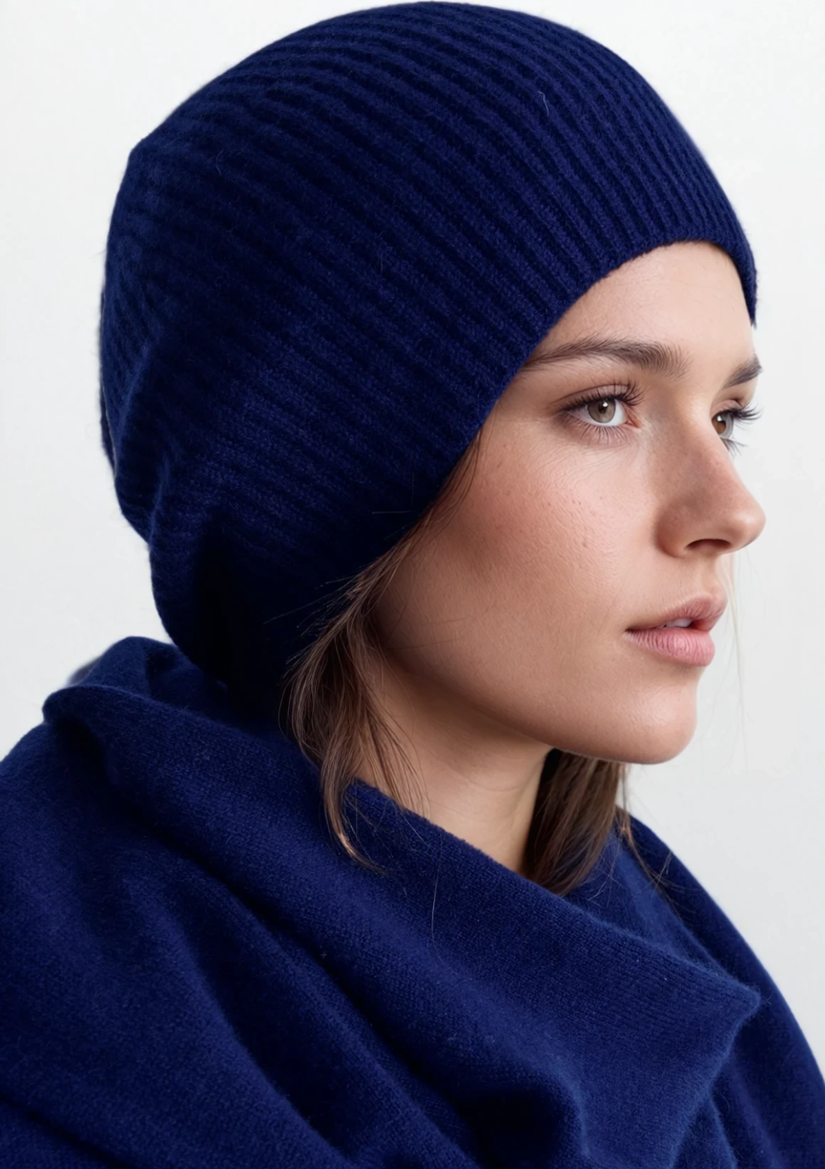 Cashmere Beanie in Midnight Blue