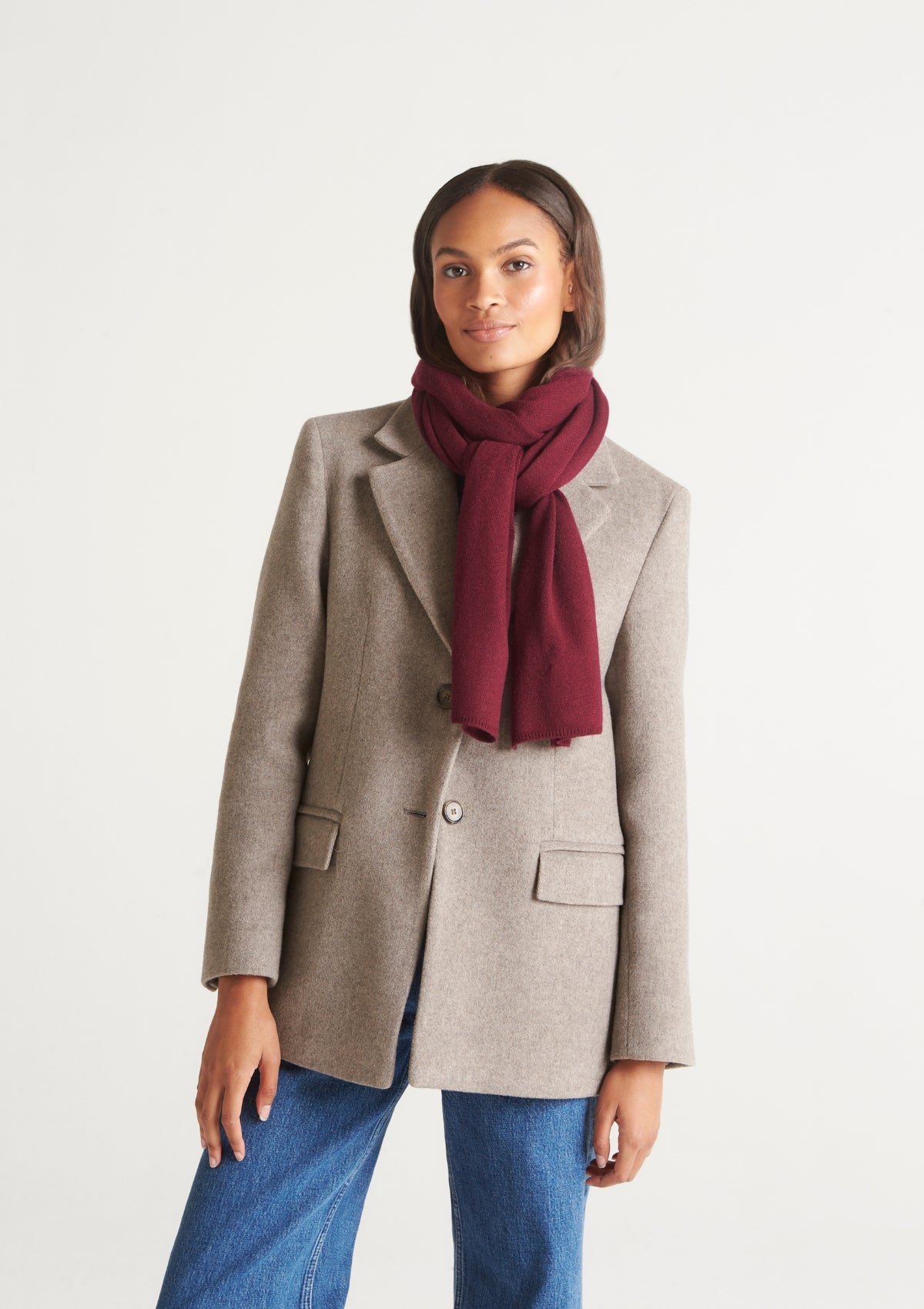 Lofty Cashmere Scarf in Barolo Red