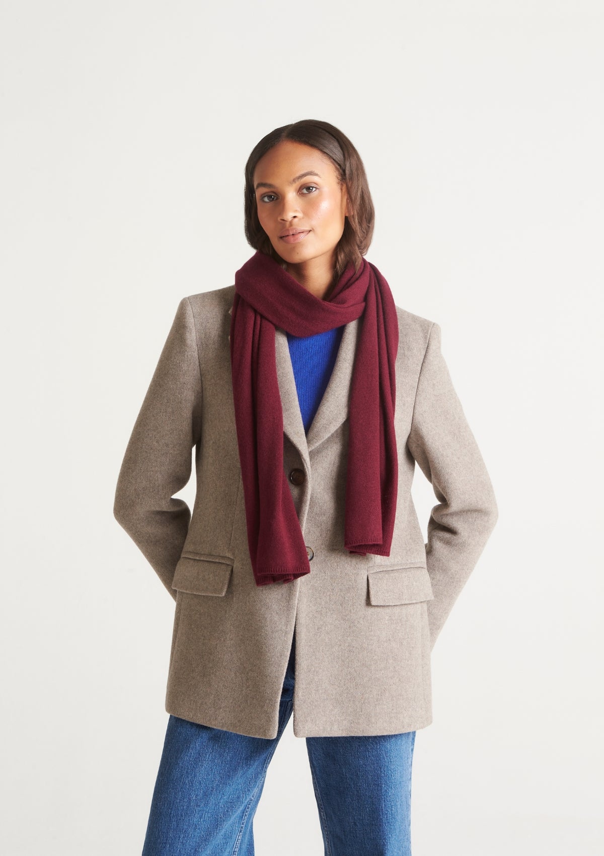 Lofty Cashmere Scarf in Barolo Red