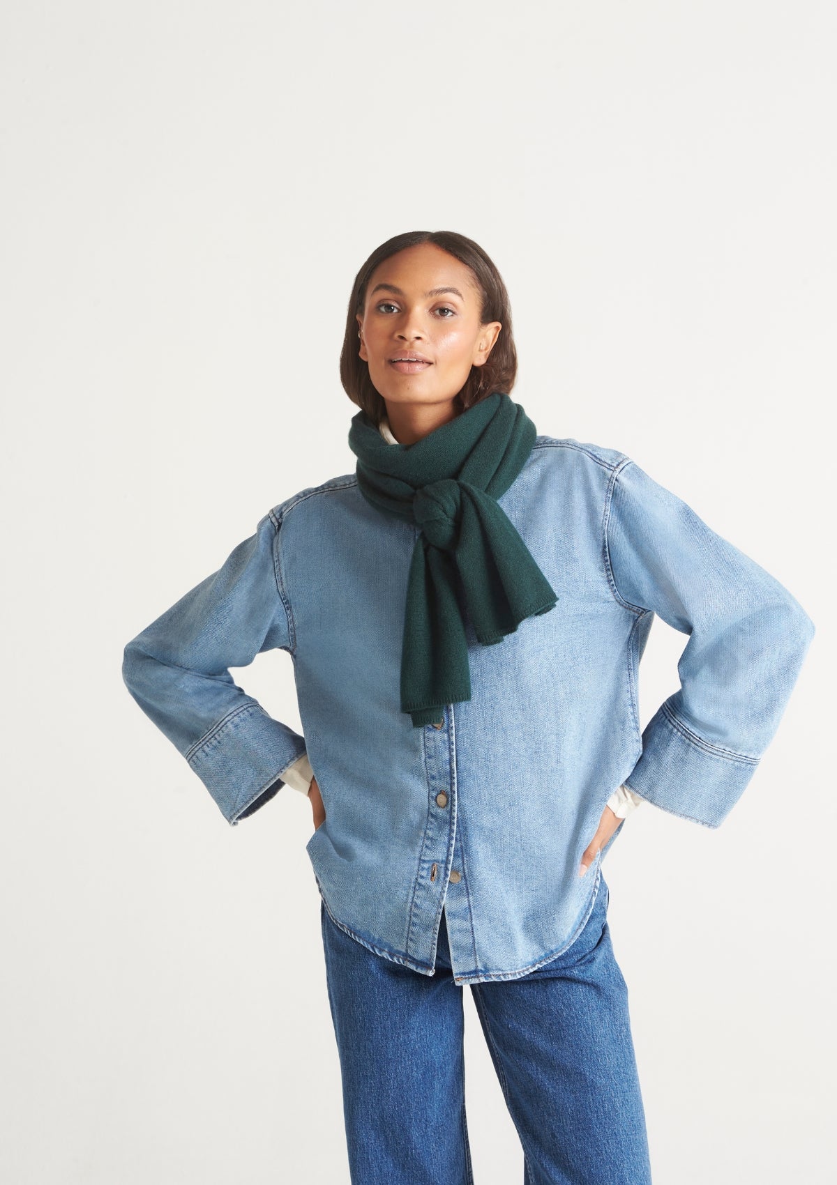 Lofty Cashmere Scarf in Bottle Green