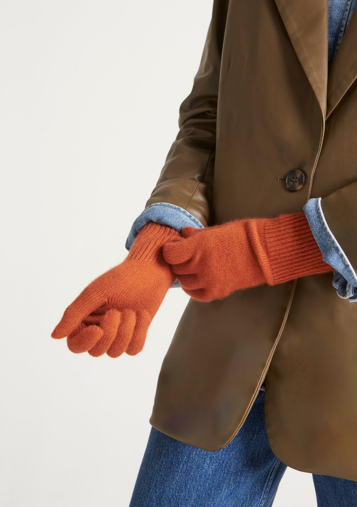Cashmere Glove in Ginger Orange