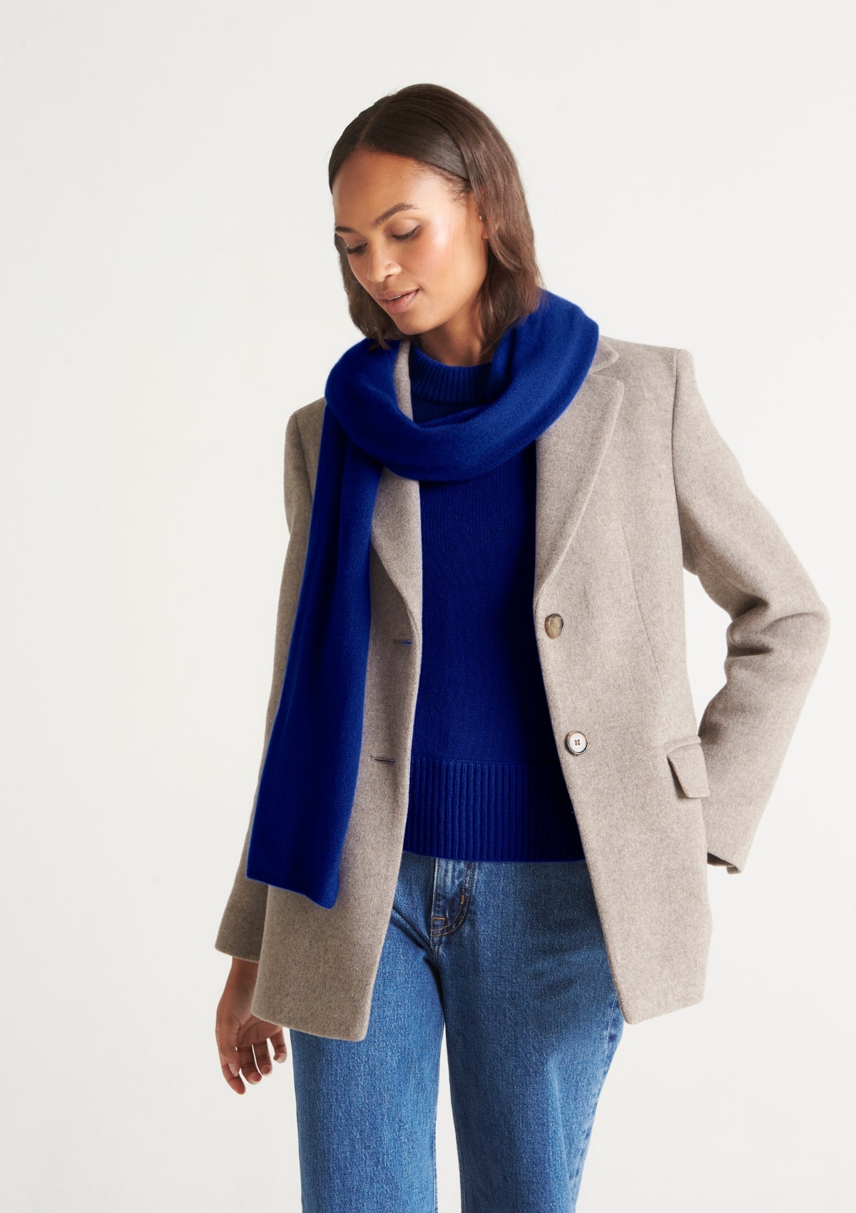 Lofty Cashmere Scarf in Midnight Blue