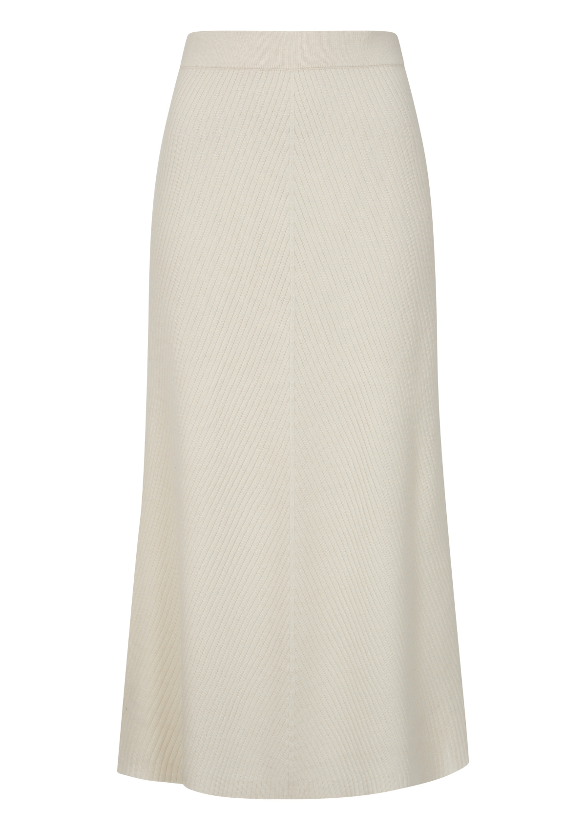Cashmere Chevron Skirt in Snow White