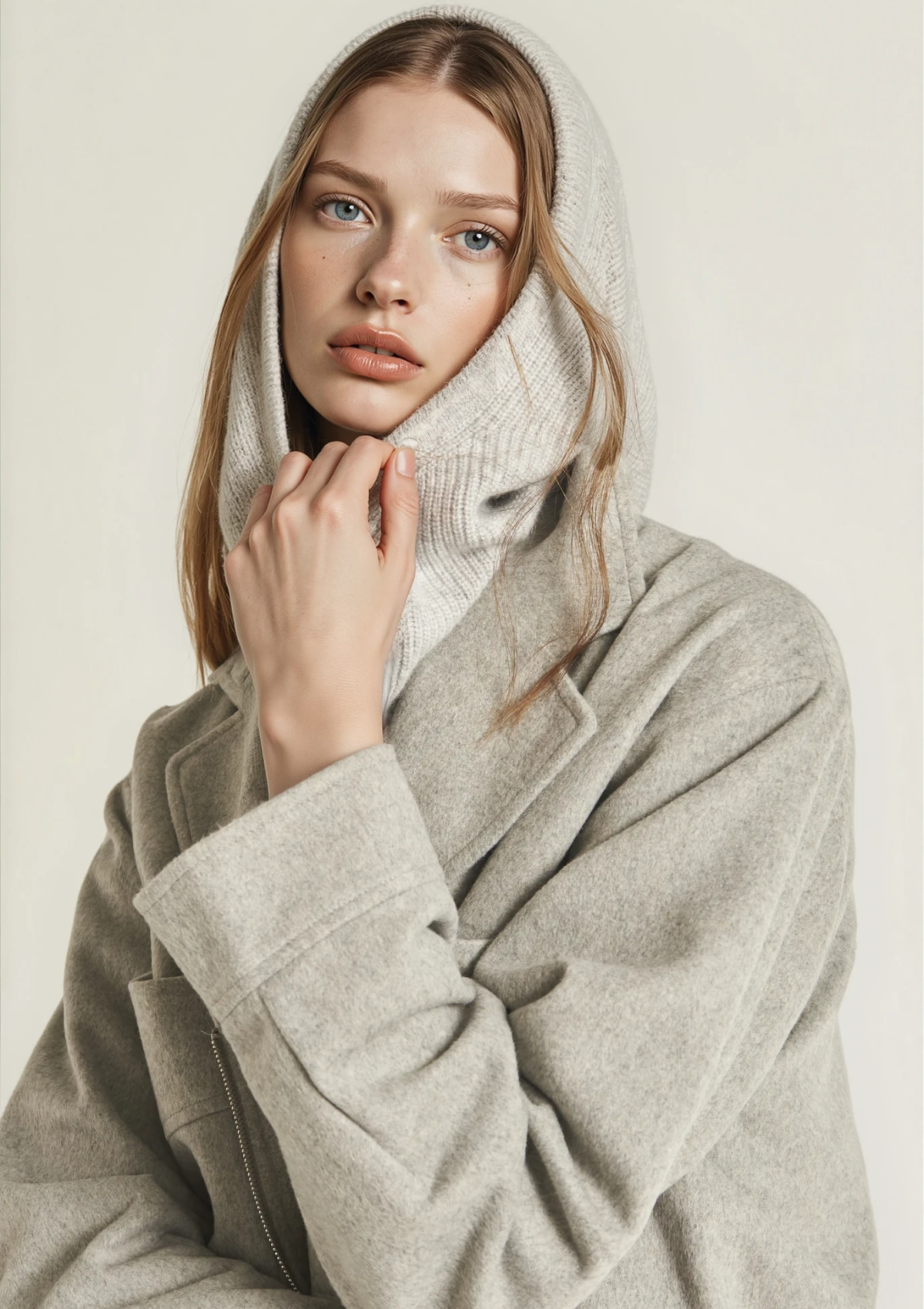 Cashmere Hood in Foggy Grey