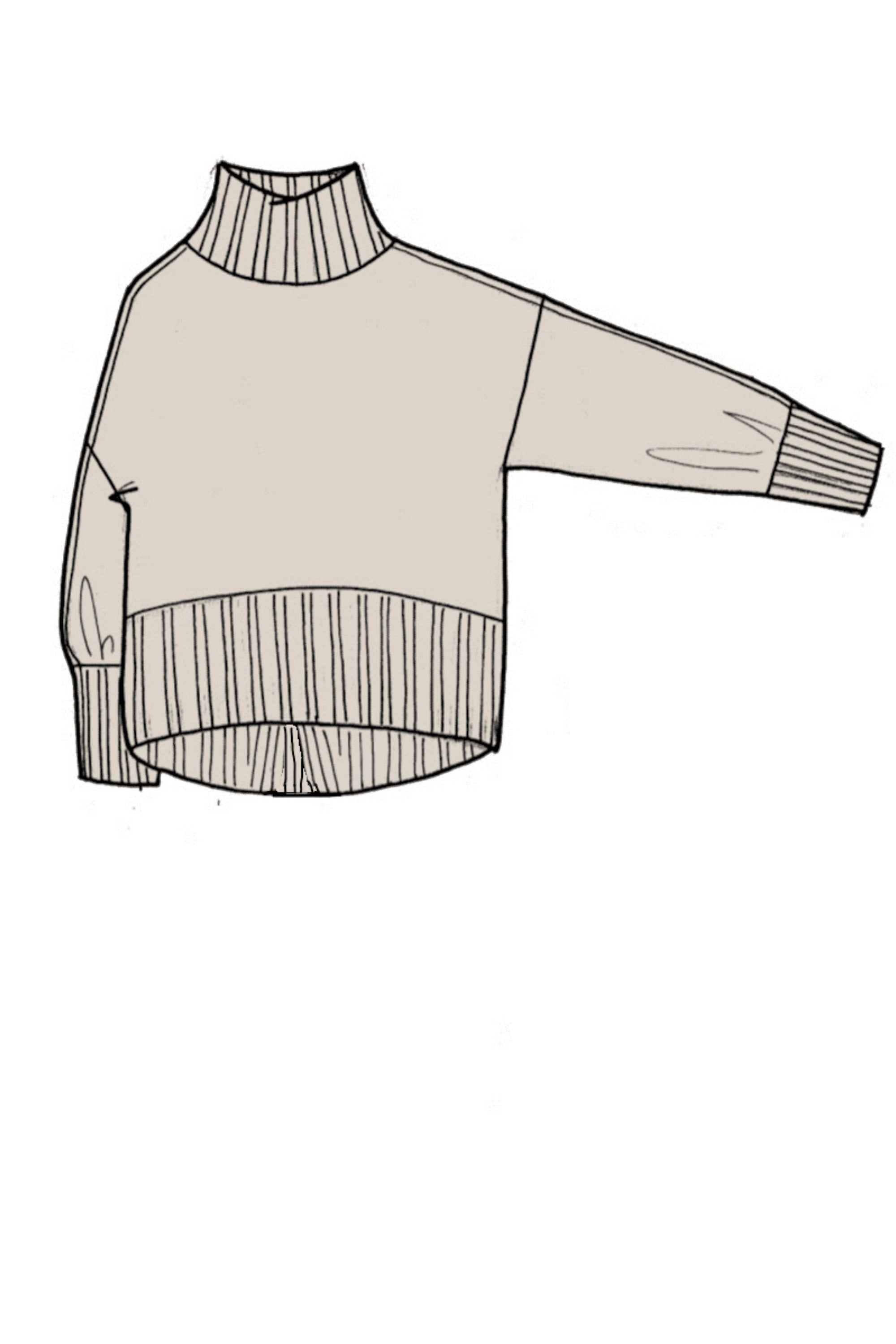 Oversized Cashmere Polo Neck Sweater - Made to Order