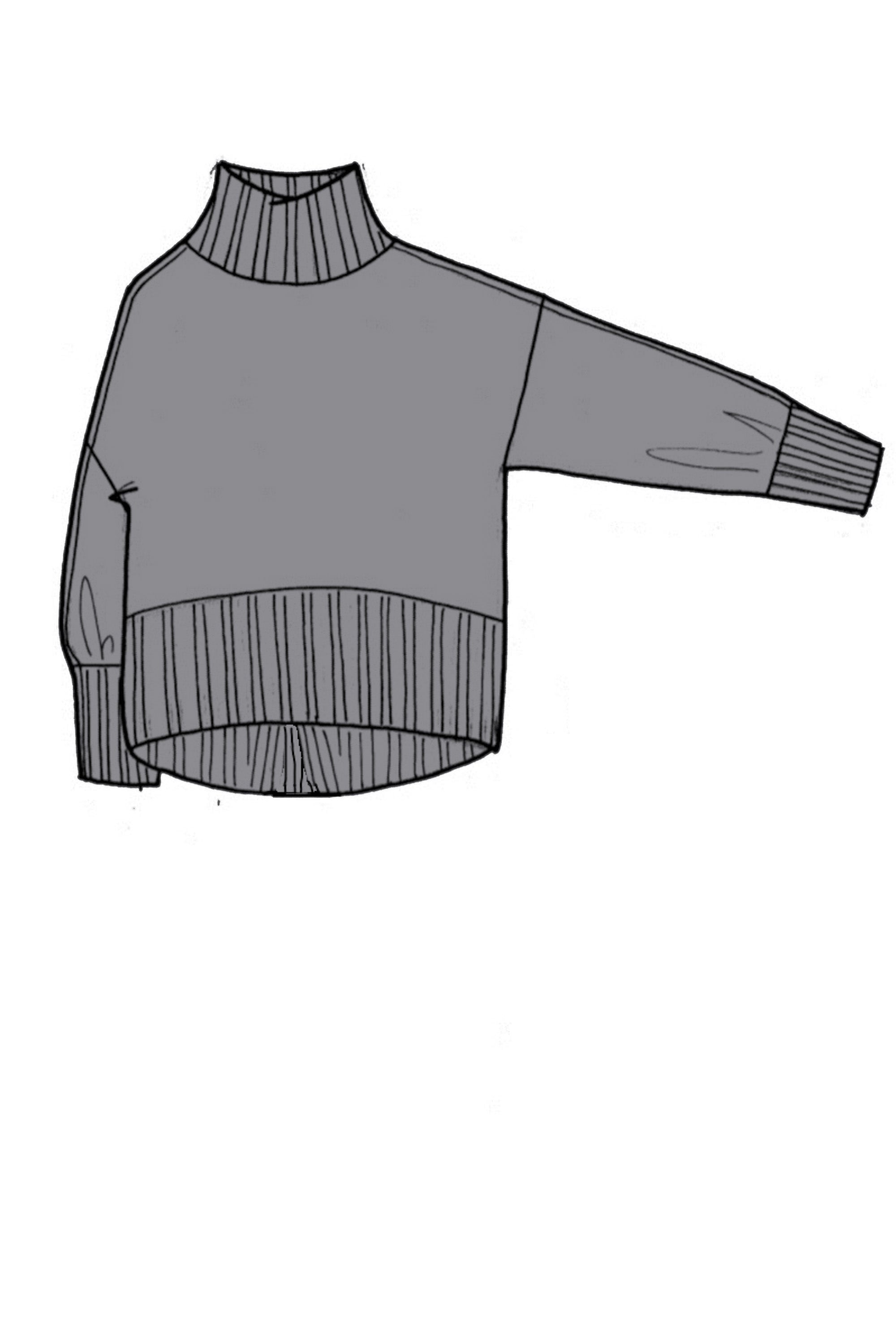 Oversized Cashmere Polo Neck Sweater - Made to Order